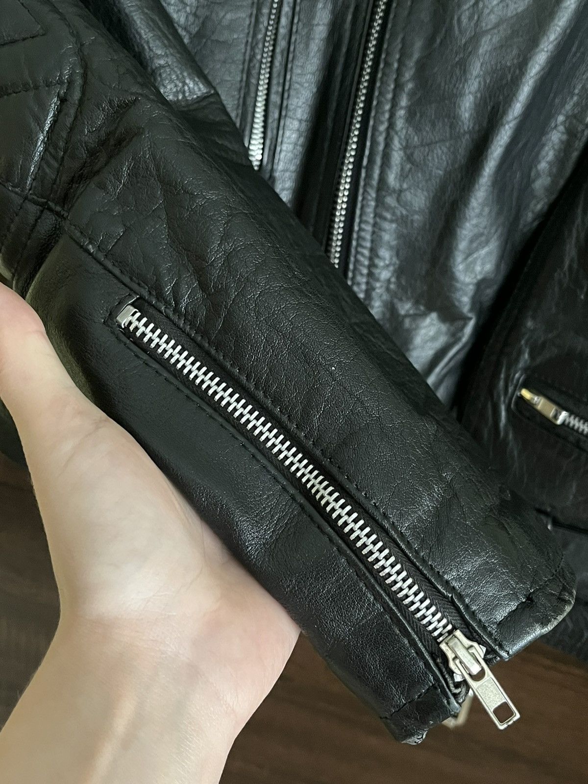 Genuine Leather Vintage biker jacket motorcycle real leather Size US XL / EU 56 / 4 - 4 Thumbnail