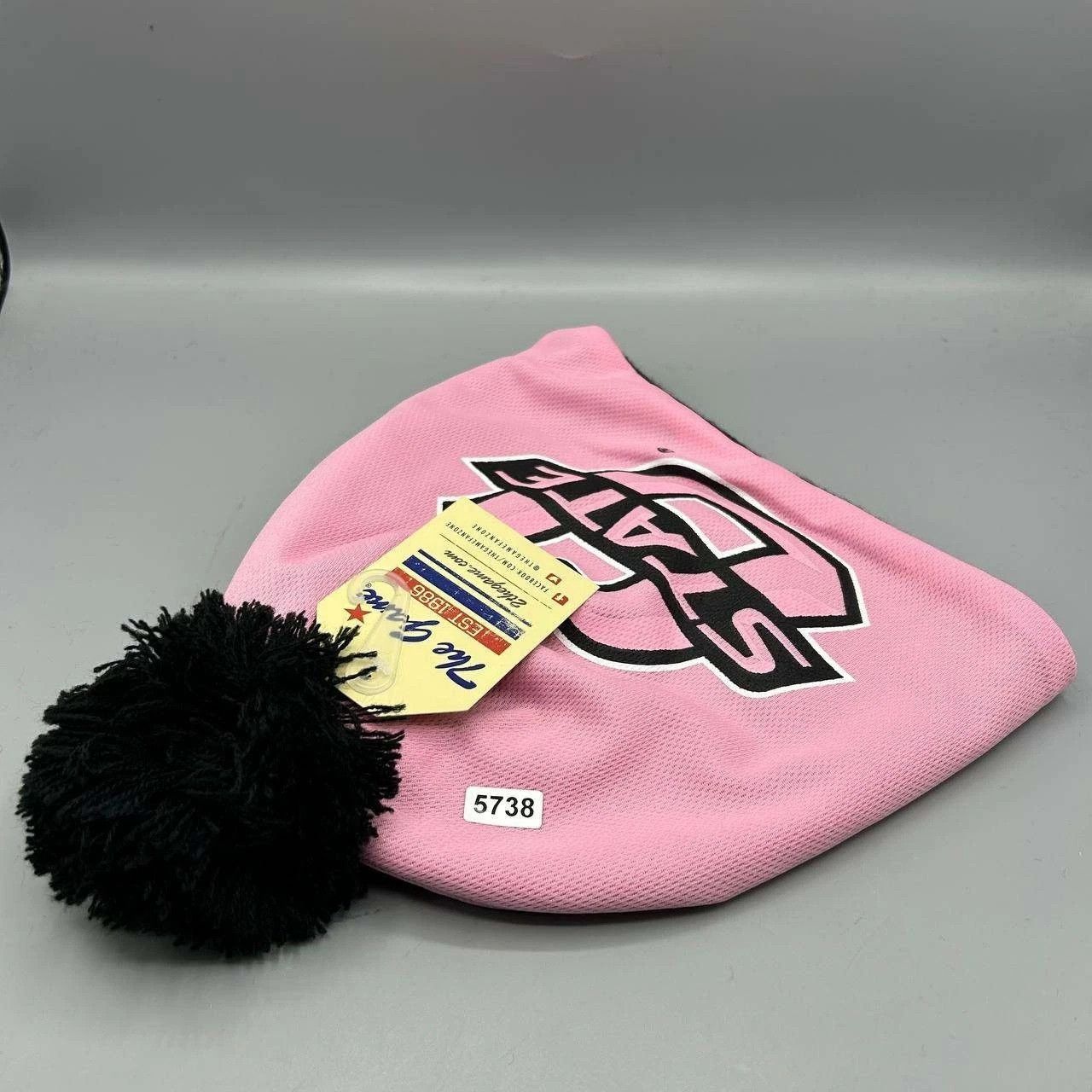 The Game Oklahoma State Cowboys Hat Men Pink Black Beanie Pom Pom Size ONE SIZE - 7 Thumbnail