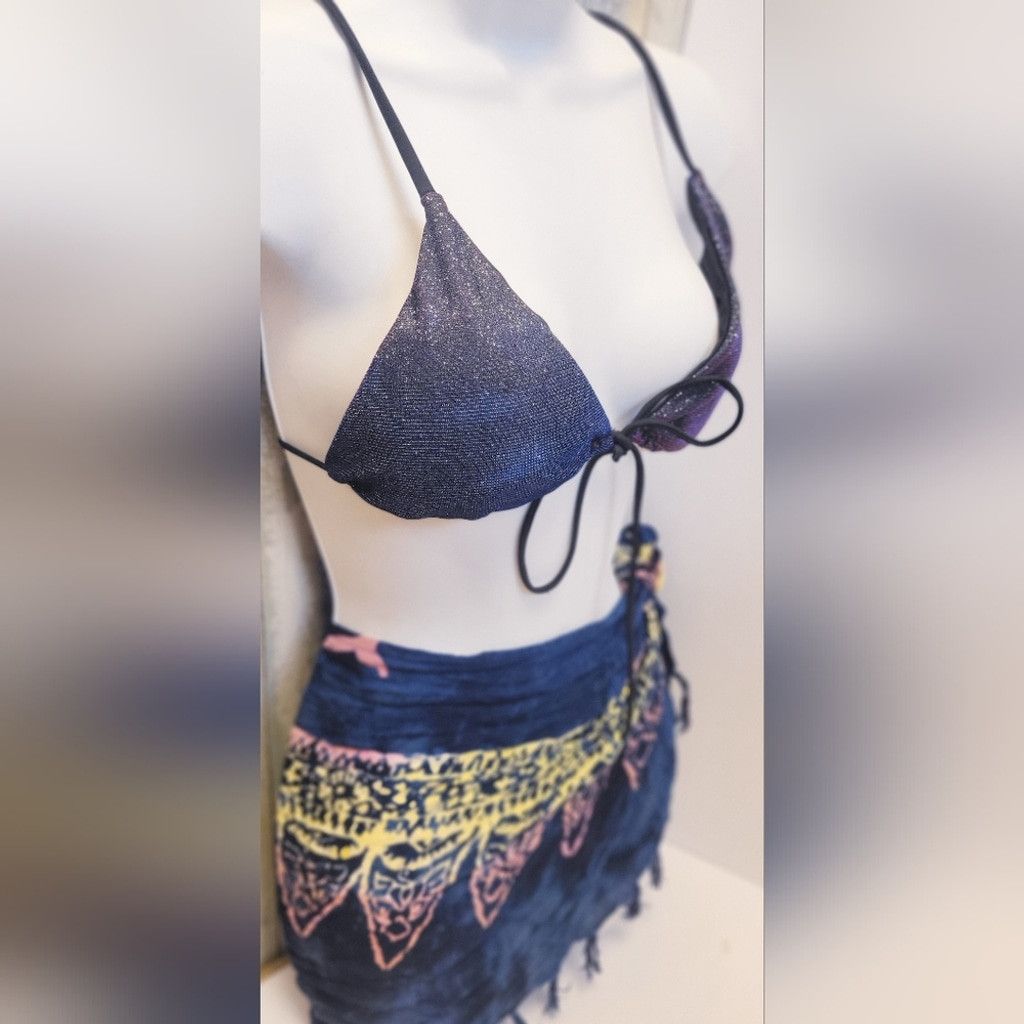 Other Shein Gradient Bikini Top Size Med and LG Sport Sarong Set Size ONE SIZE - 4 Thumbnail