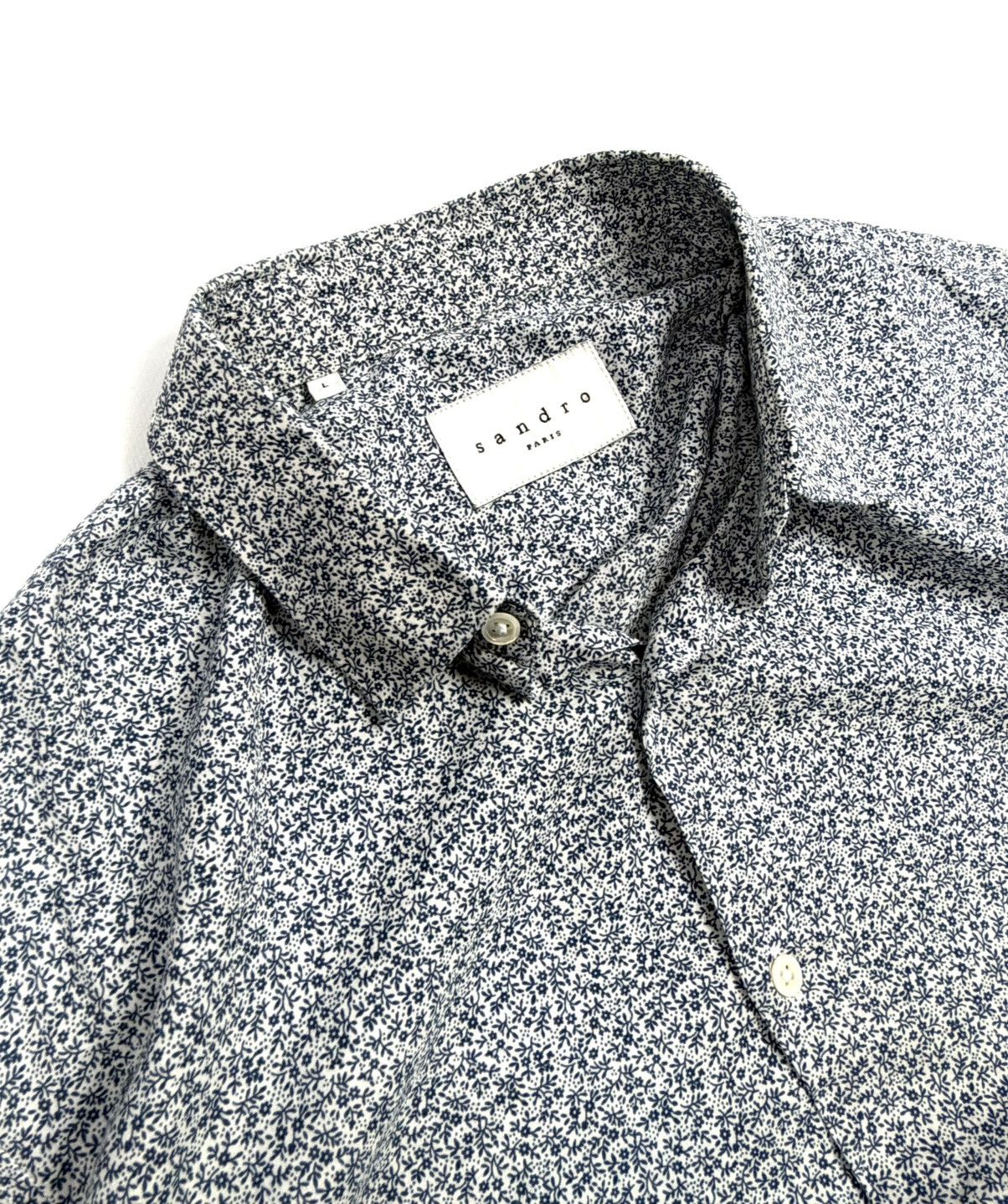 Sandro Rare Sandro Paris Luxury Cotton Button-Up Shirt Floral Print Size US L / EU 52-54 / 3 - 13 Thumbnail