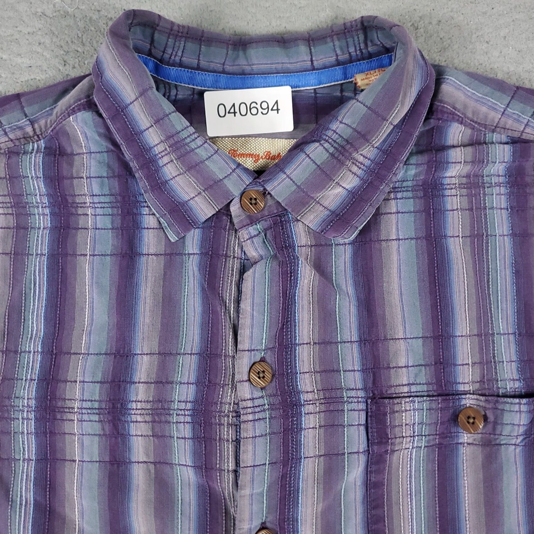 Tommy Bahama VINTAGE Tommy Bahama Shirt Mens XL Purple Striped Hawaiian Button Up Short Sleeve Size US XL / EU 56 / 4 - 2 Thumbnail