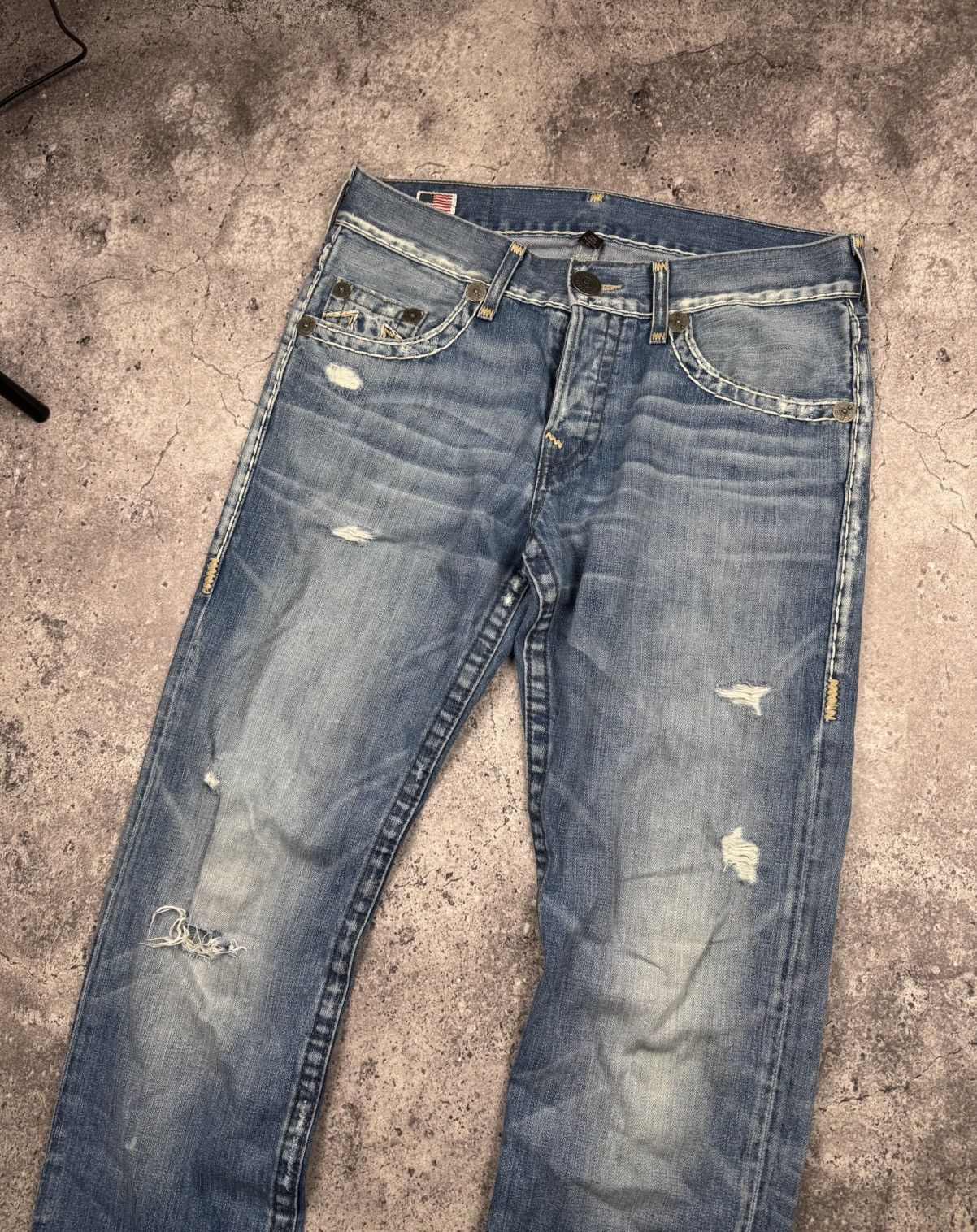 True Religion True Religion Vintage Jeans Flared Wide Baggy Distressed Y2K Size US 31 - 3 Thumbnail