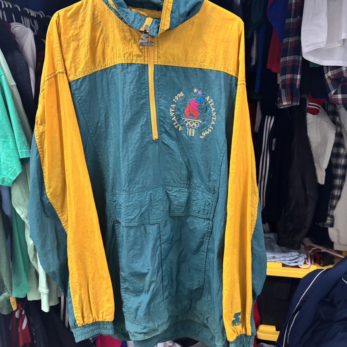 Starter Vintage 1996 Atlanta Olympic Games Starter Nylon Pullover Size US XL / EU 56 / 4 - 1 Thumbnail