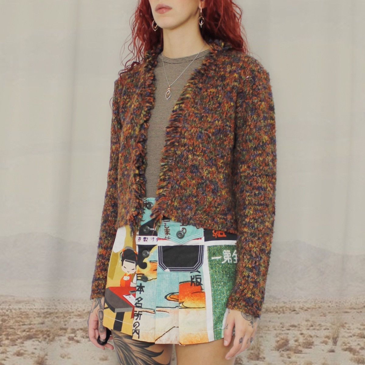 Vintage 🏵️AUTUMN SHADES CARDI🏵️ Size M / US 6-8 / IT 42-44 - 2 Thumbnail