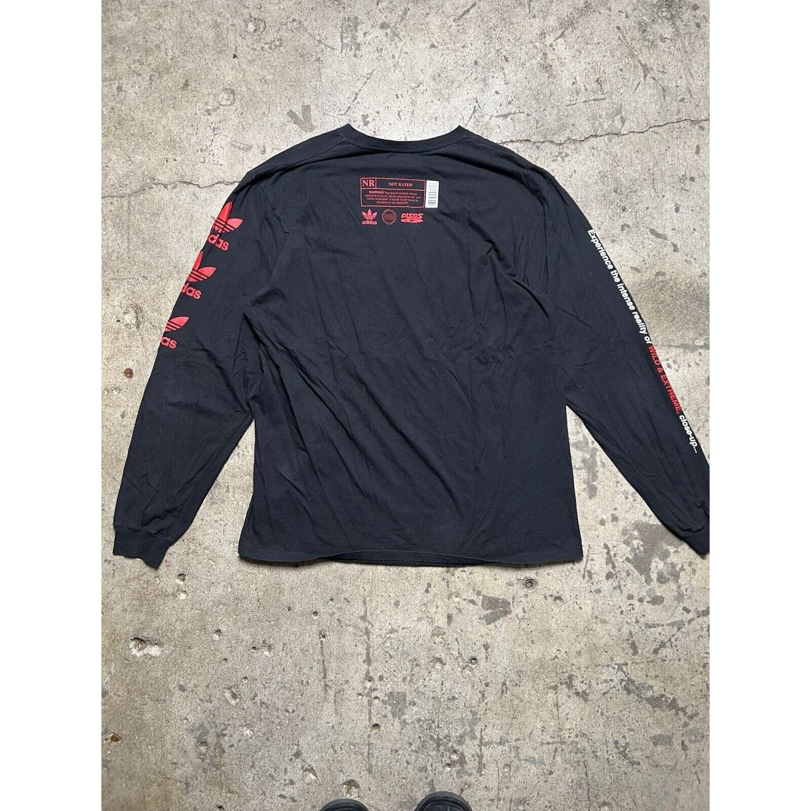 Pleasures Pleasures Adidas Black Skull Long Sleeve T Shirt XL Grunge Size US XL / EU 56 / 4 - 8 Thumbnail