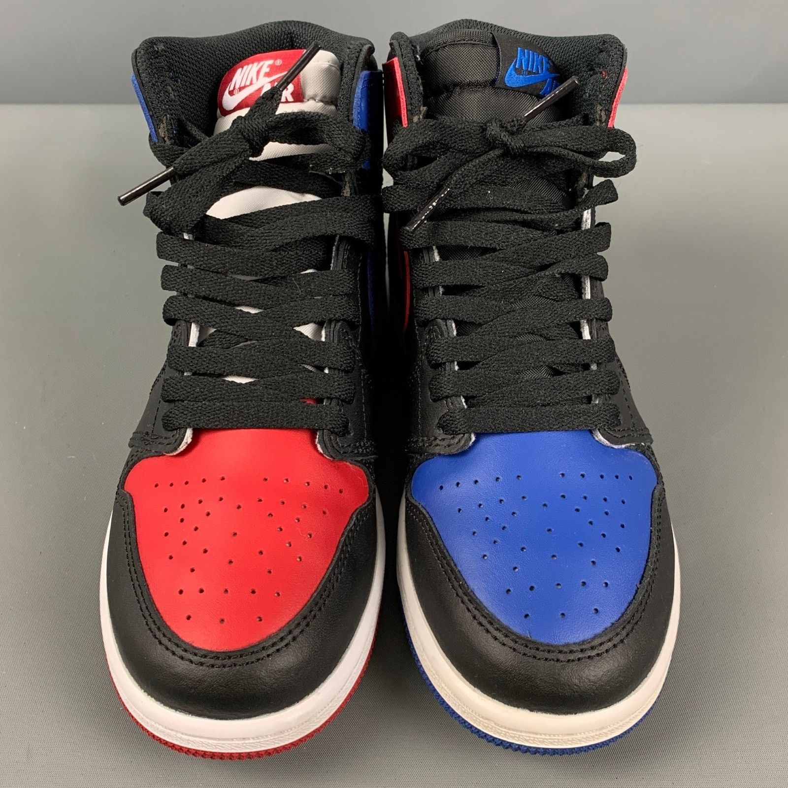 Nike NIKE AIR Black Red & Blue Color Leather High Top Sneakers Size US 6 / EU 39 - 4 Thumbnail