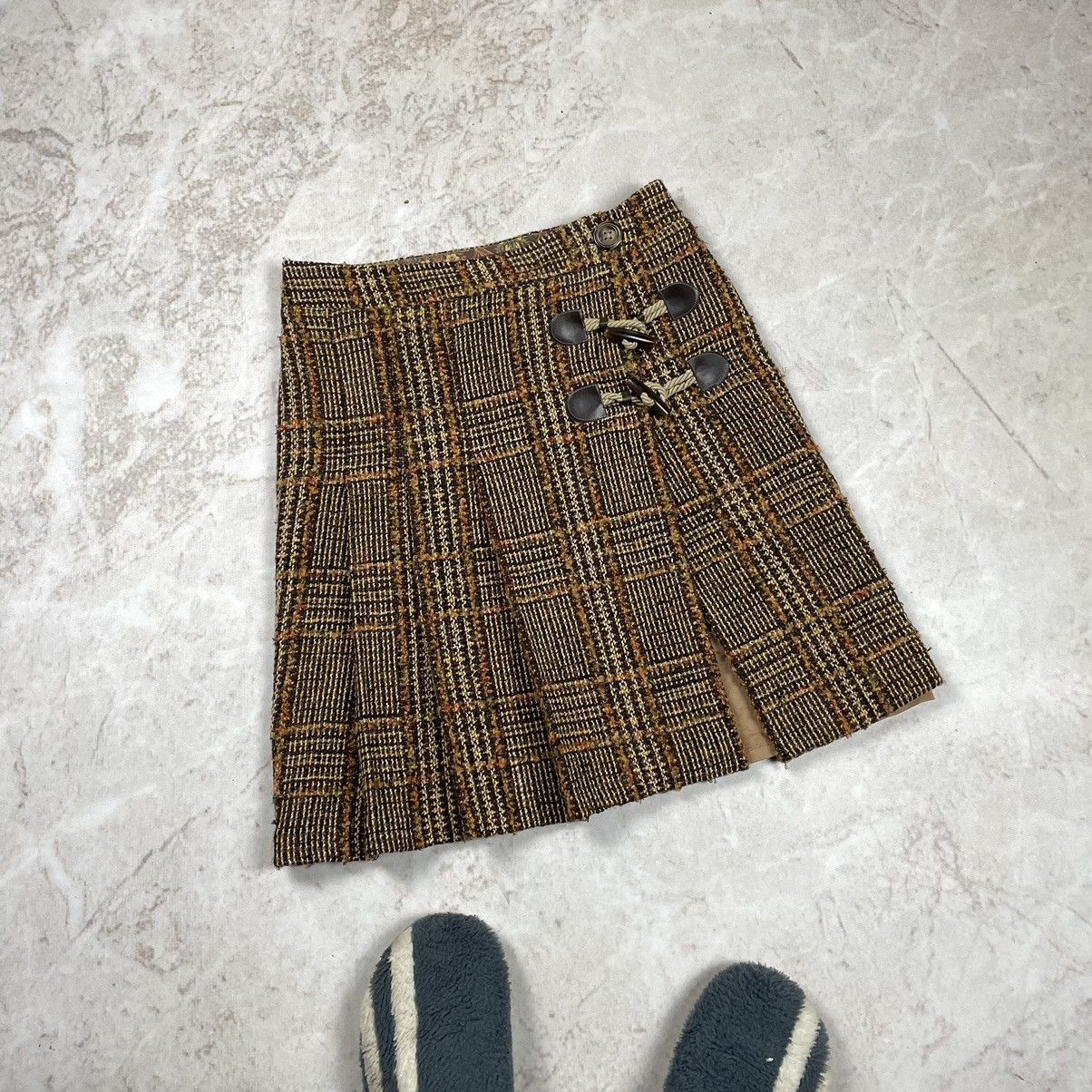 Dolce & Gabbana × Vintage Dolce&Gabbana Vintage Pleated Tweed Mini Skirt Archive Size 27" / US 4 / IT 40 - 1 Thumbnail