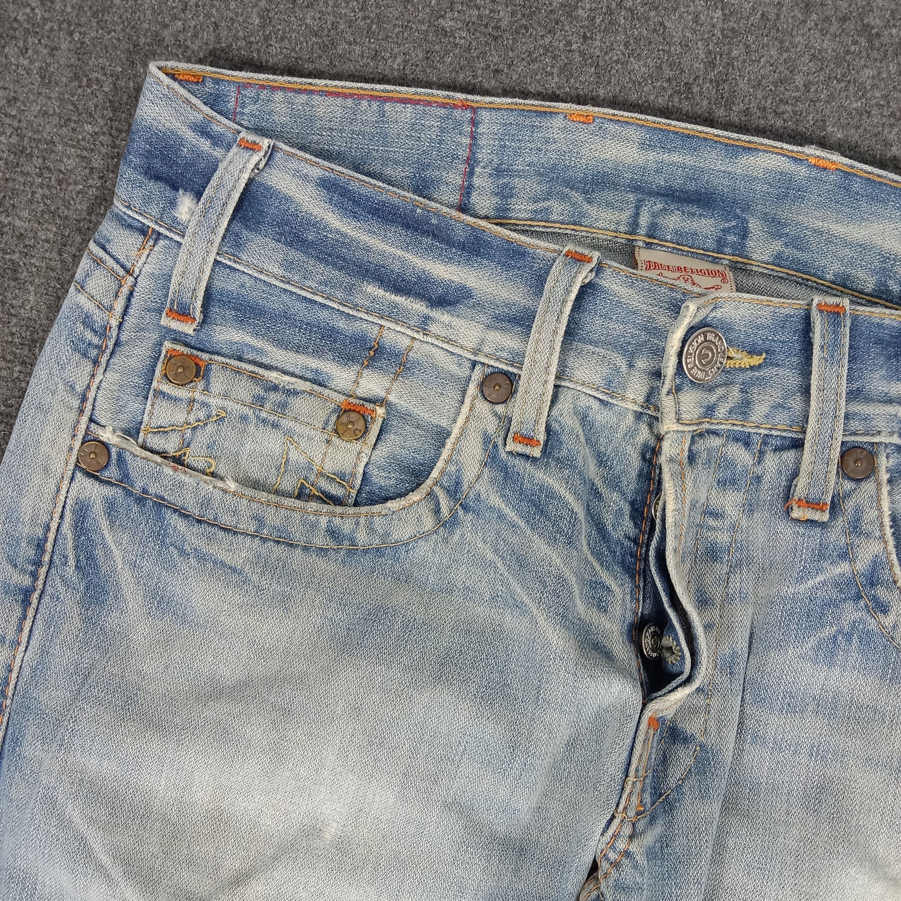 True Religion × Vintage True Religion American Distressed Style Denim Jeans Size US 33 - 7 Thumbnail