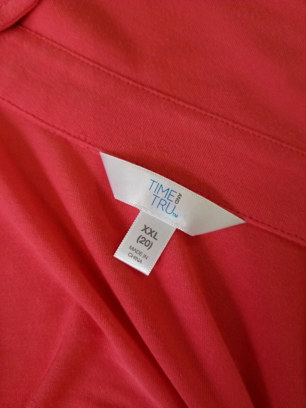 Designer Time & Tru Top Womens Xxl Plus 20 Pin V Neck Collar Dolman Size 3XL / US 20-22 - 3 Thumbnail