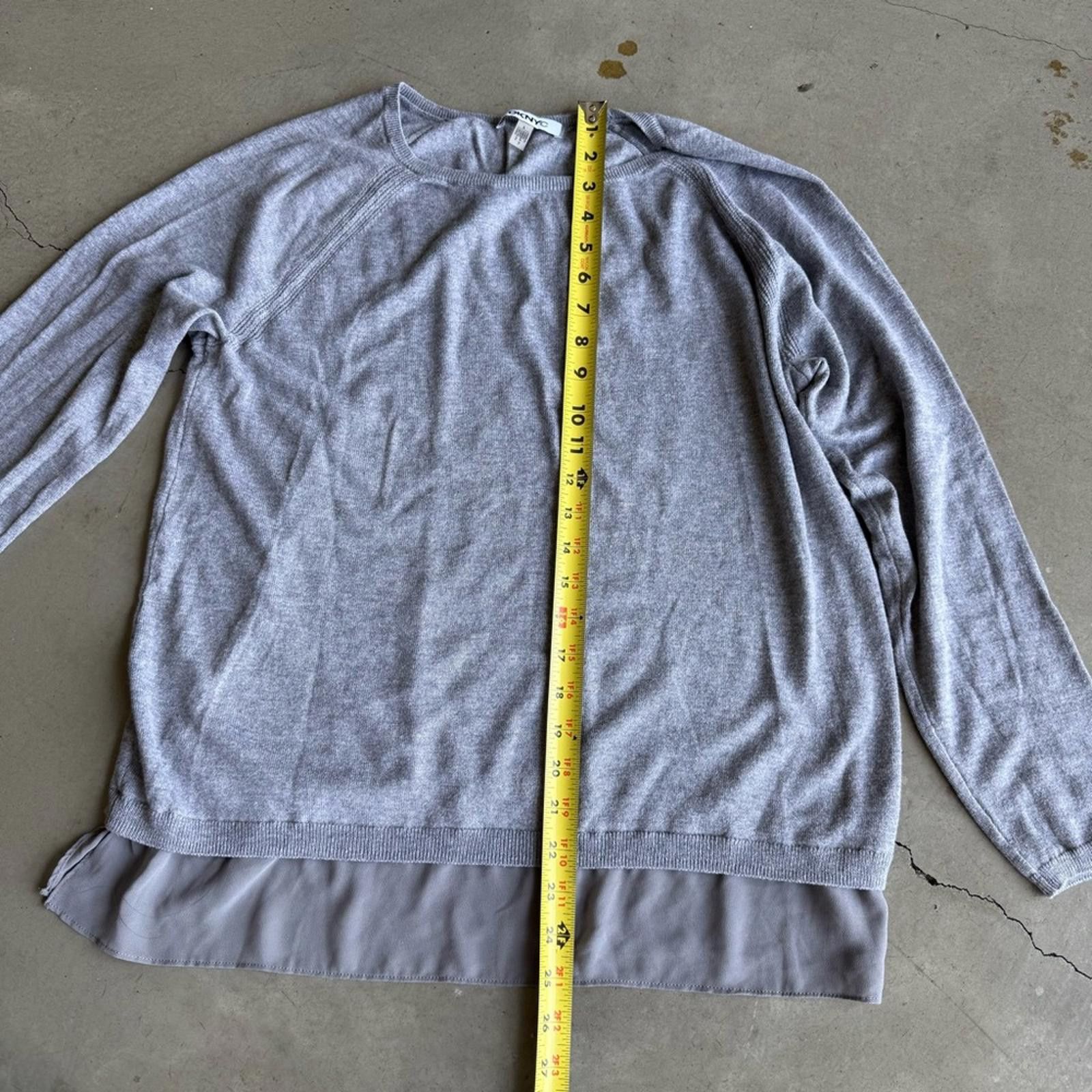 DKNY DKNY Jeans / Layered Look Sweater / Heather Gray / L Size L / US 10 / IT 46 - 8 Thumbnail