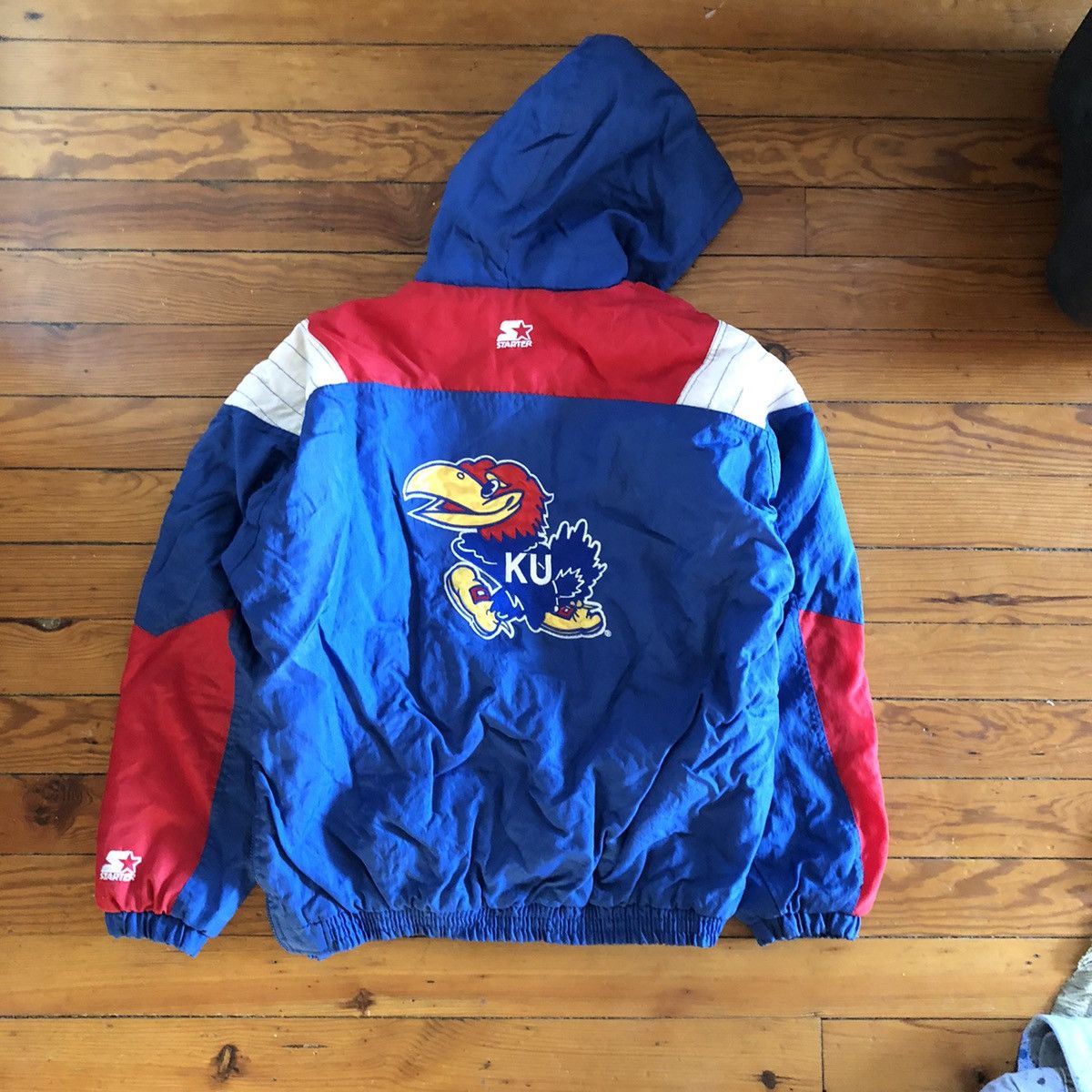 NCAA × Starter × Vintage Starter anorak Kansas Jayhawks 90s puffer jacket Size US XL / EU 56 / 4 - 6 Thumbnail