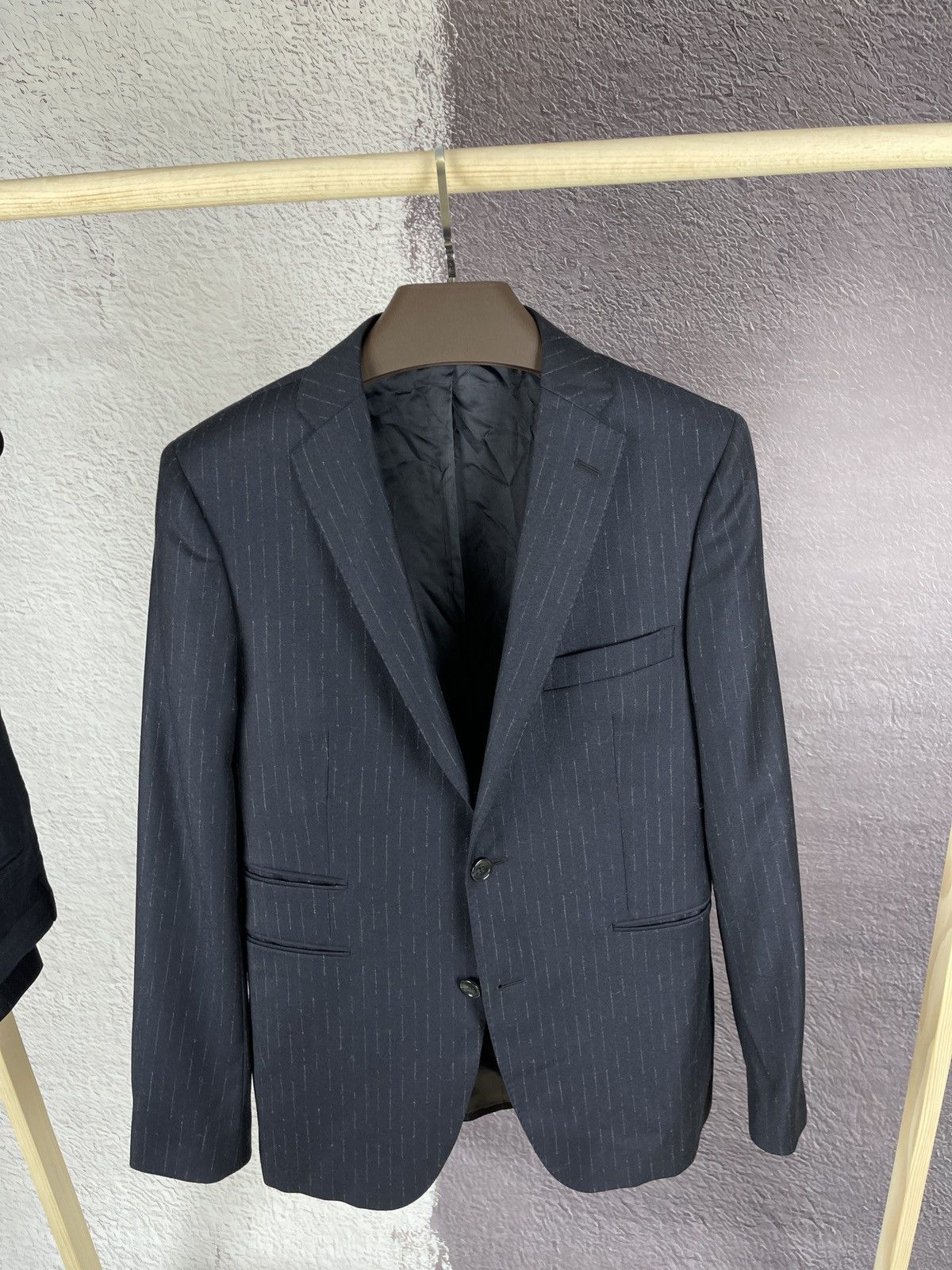 Tagliatore Tagliatore Reda navy blue striped wool super 100s 2 pcs suit Size 36R - 9 Thumbnail