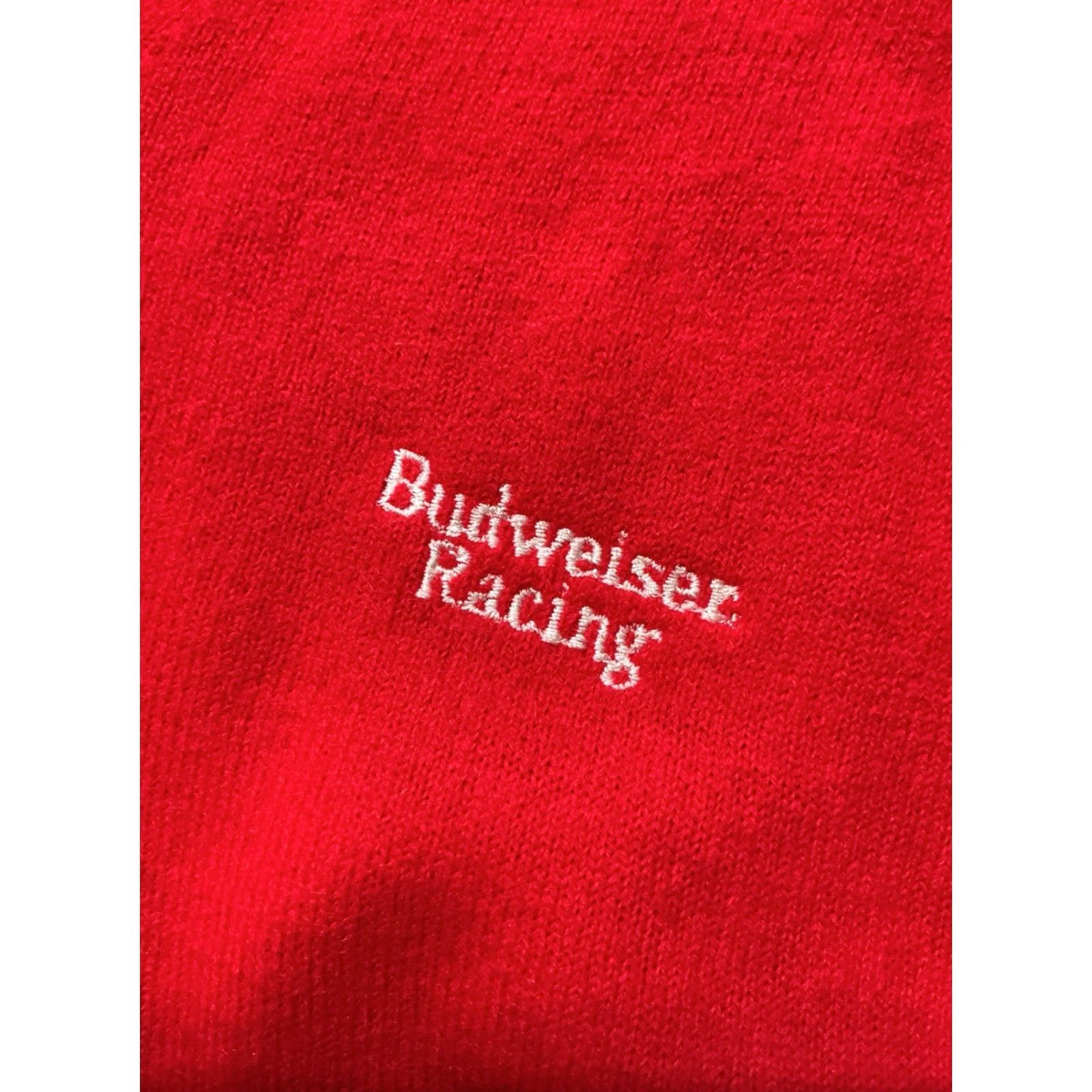 Budweiser VINTAGE Anheuser Busch Budweiser Racing Beer Red V Neck Sweater M Adult 1980s 70s Acrylic Knit Size US M / EU 48-50 / 2 - 2 Thumbnail