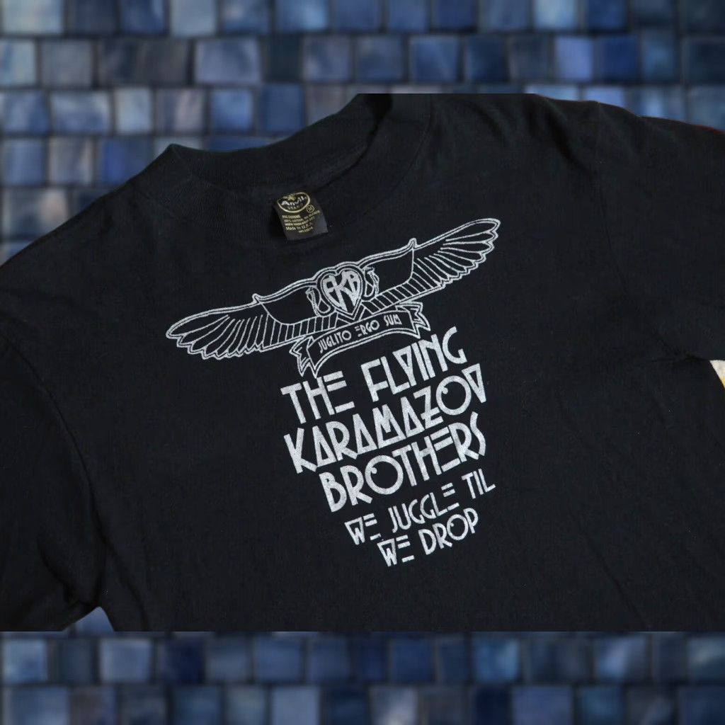 Anvil VTG Anvil Black L/S Tee T-Shirt Circus Graphic 1980s 70s 80s Flying Karamazov Brothers USA S Unisex Shirt Size US S / EU 44-46 / 1 - 1 Thumbnail