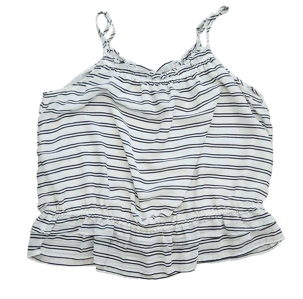 Banana Republic Banana Republic Tank Top White Black Striped Dressy Blouse Size M / US 6-8 / IT 42-44 - 1 Thumbnail