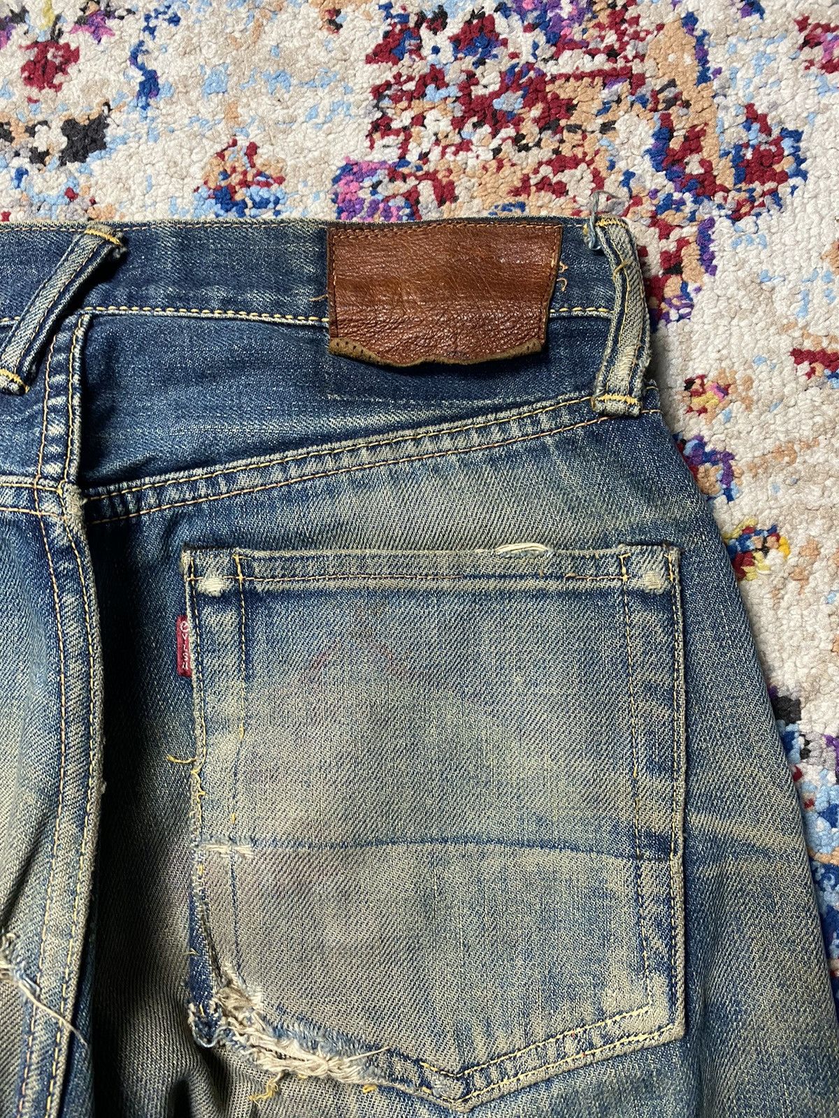 Evisu × Vintage Vintage Evisu Selvedge Slim Straight Distressed Jeans W27 Size US 27 - 3 Thumbnail