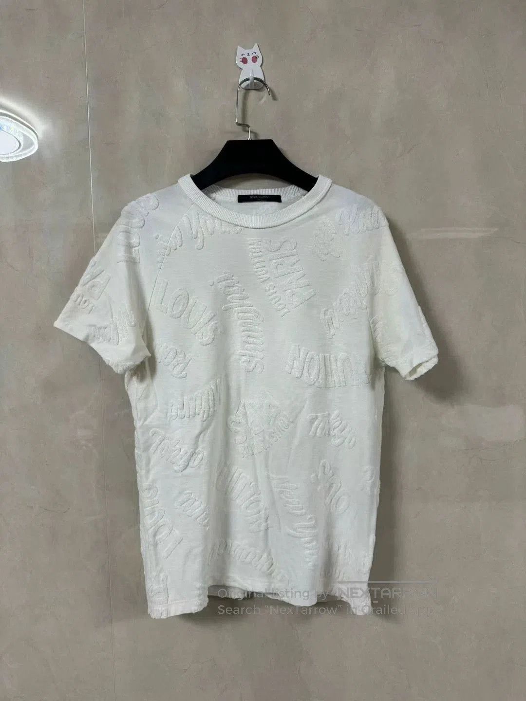 Louis Vuitton White Bullet Screen Towel Short Sleeve.