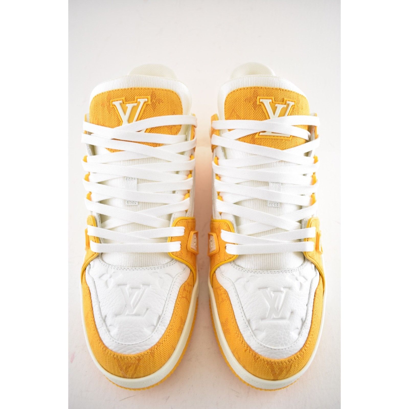 Louis Vuitton Louis Vuitton Yellow Denim White Empreinte Low Top Trainer Size US 9 / EU 42 - 7 Thumbnail