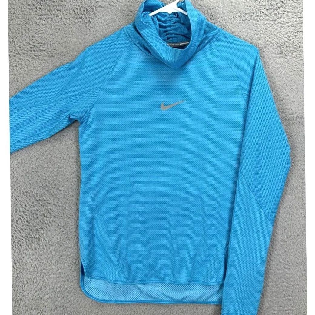 Nike Nike Shirt Womens Medium Blue Polka Dot Dri-Fit Nylon Blend Cowl Neck Activewear Size M / US 6-8 / IT 42-44 - 3 Thumbnail