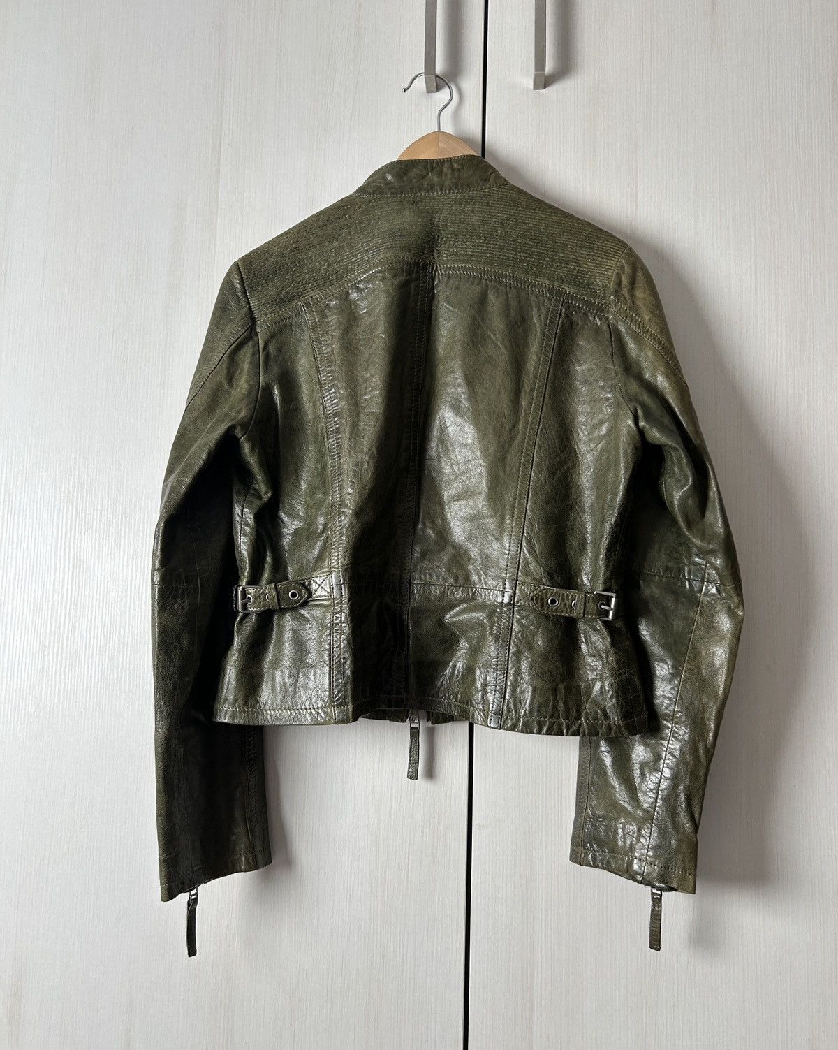 Gypsy Gypsy green washed women’s biker leather jacket Size M / US 6-8 / IT 42-44 - 5 Thumbnail