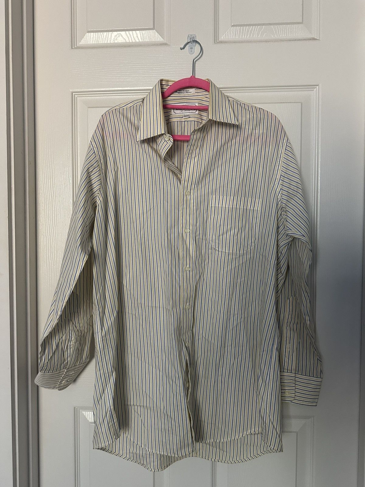 Burberry Vintage Burberry Yellow and Blue Dress Shirt Size US XL / EU 56 / 4 - 1 Thumbnail