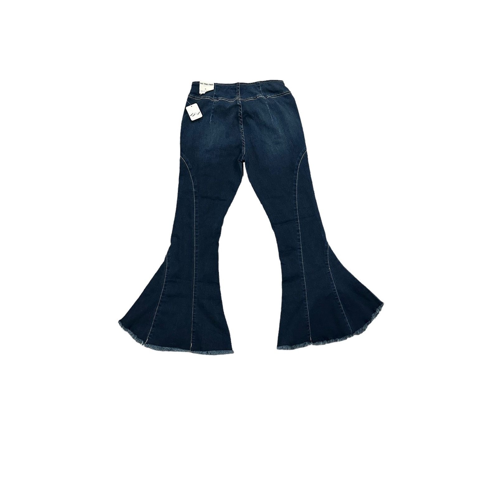 Free People We The Free Crvy Last Dance Crop Flare Raw Hem Dark Wash 28 Size 28" / US 6 / IT 42 - 2 Thumbnail