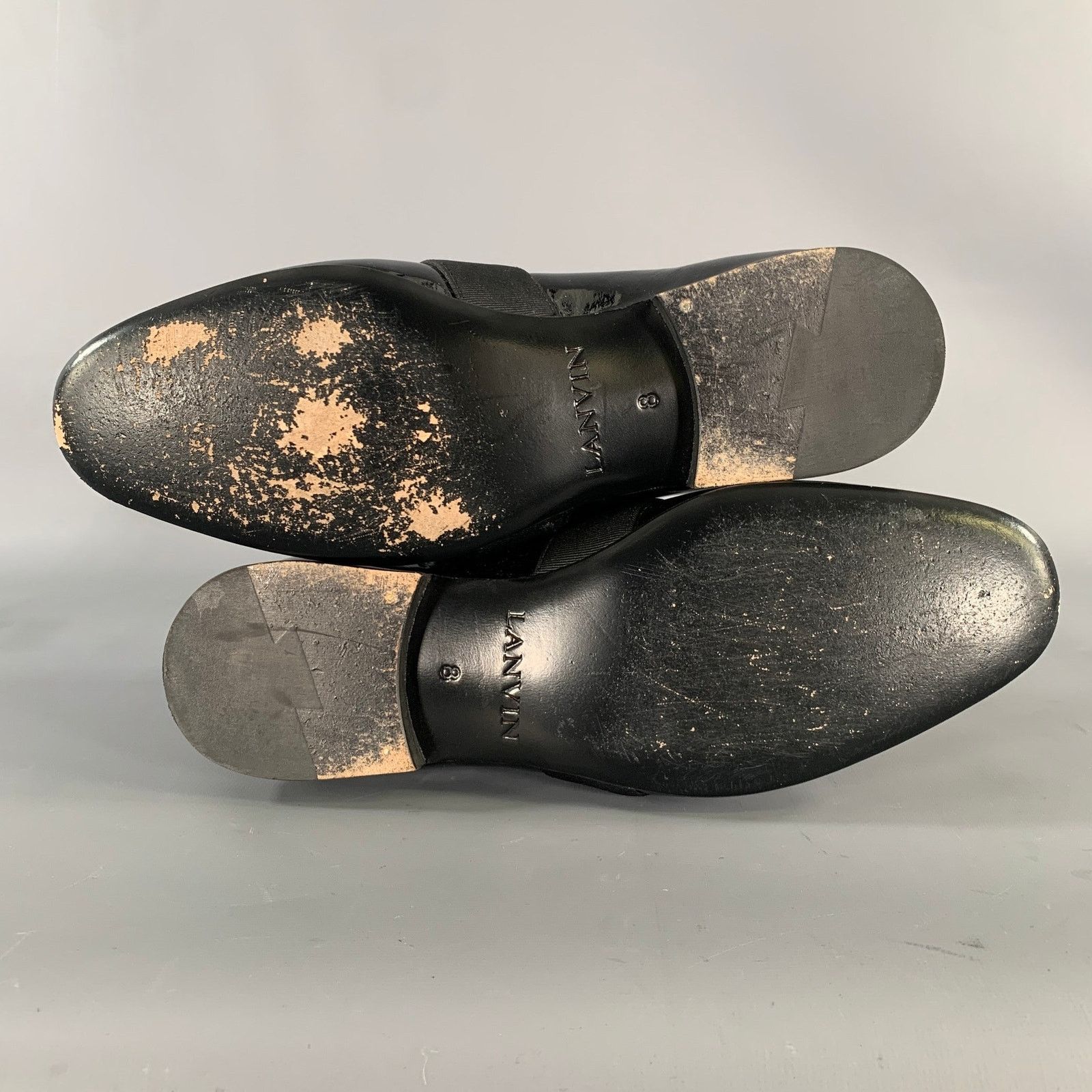 Lanvin LANVIN Size 8 Black Patent Leather Slip On Loafers Size US 8 / EU 41 - 8 Thumbnail