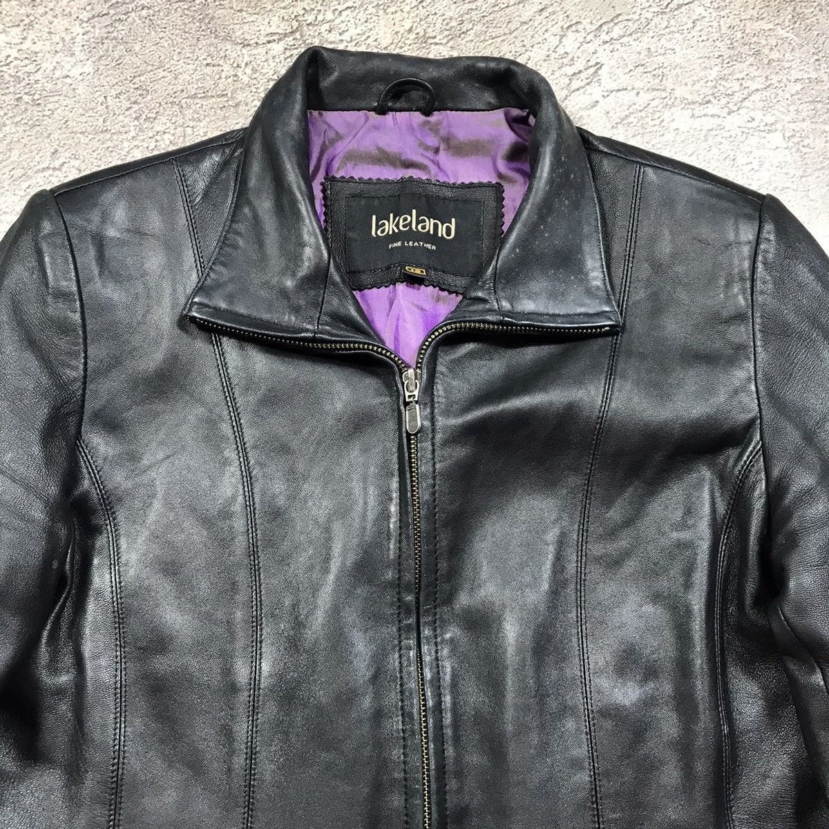 Vintage Vintage 90s Faded Black Leather Jacket Streetwear Slim M Size M / US 6-8 / IT 42-44 - 3 Thumbnail