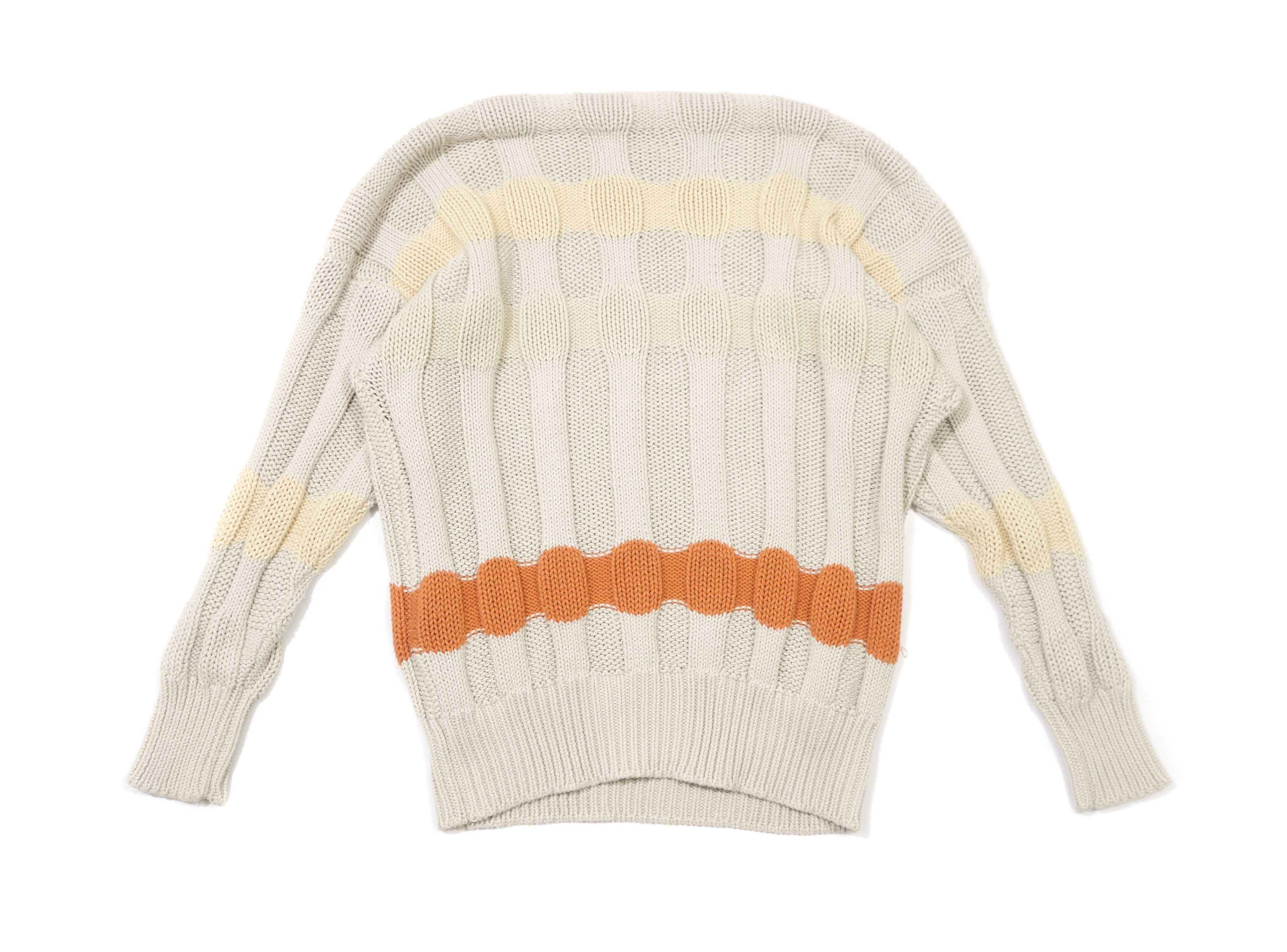 Jil Sander 90s Oversized Cable Knit Striped Sweater Vintage Size M / US 6-8 / IT 42-44 - 3 Thumbnail