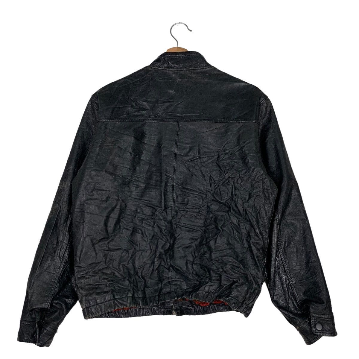 Japanese Brand 90's PROS LEATHER WEAR Tartan Lined Leather Jacket #0058-C4 Size US L / EU 52-54 / 3 - 8 Thumbnail