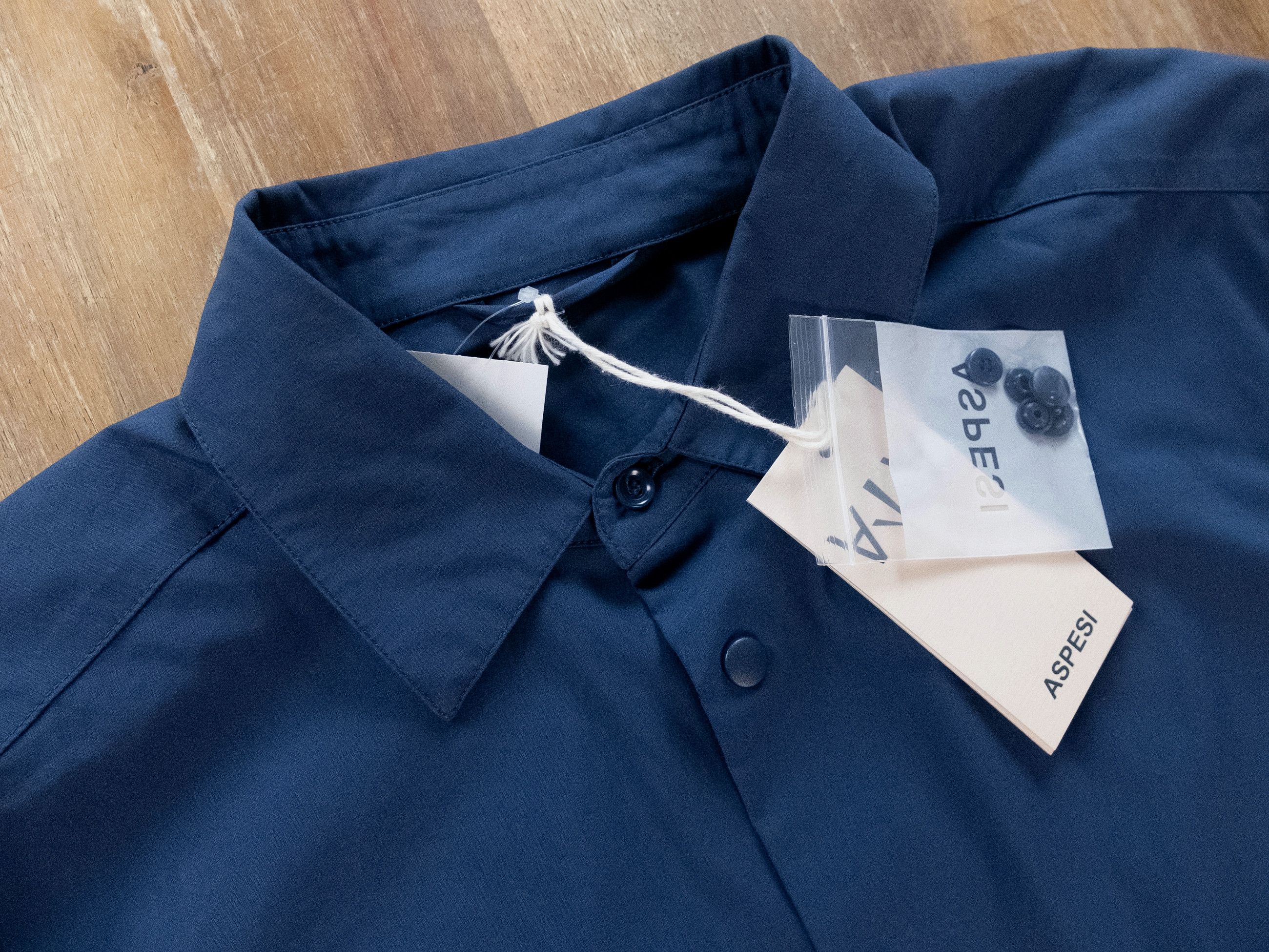 Aspesi ASPESI Arch solid blue cotton blend shirt Medium Size US M / EU 48-50 / 2 - 7 Thumbnail