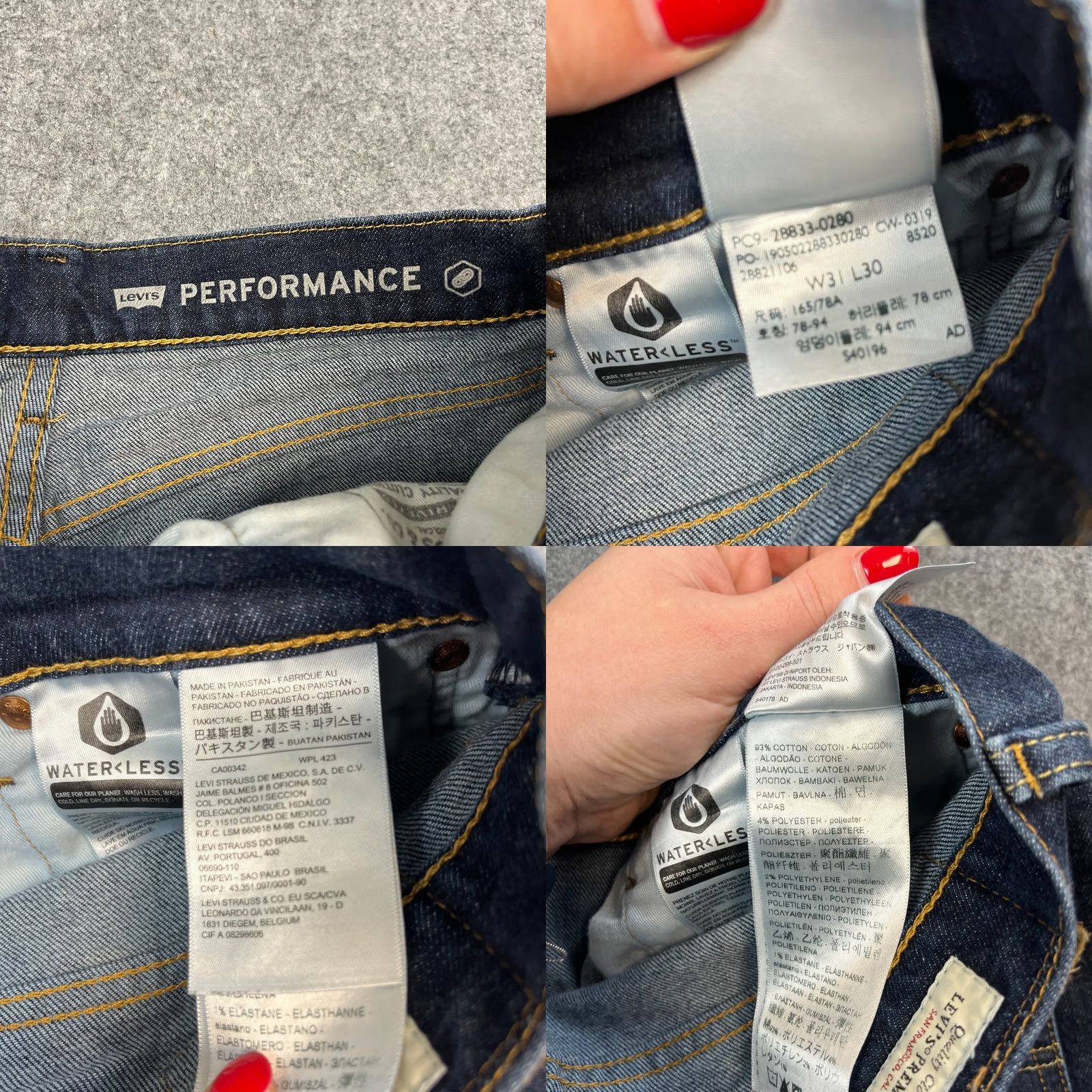 Levi's Levi's 512 Jeans Slim Tapered 31 30 Dark Wash Blue Indigo Stretch Denim Casual Size US 31 - 8 Thumbnail