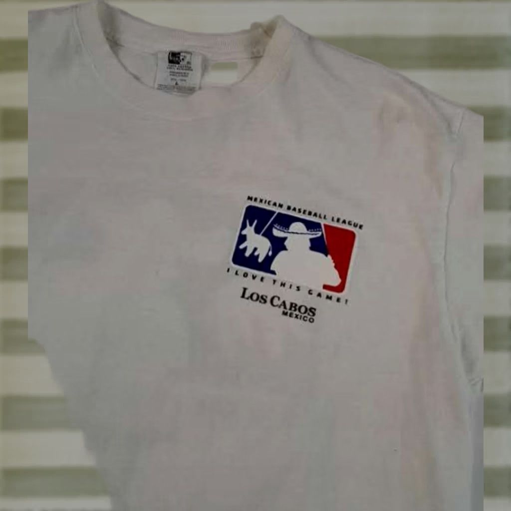 Vintage VINTAGE Buho T-Shirt Los Cabos Mexico Baseball League I Love Baseball White L Mens Large Size US L / EU 52-54 / 3 - 1 Thumbnail