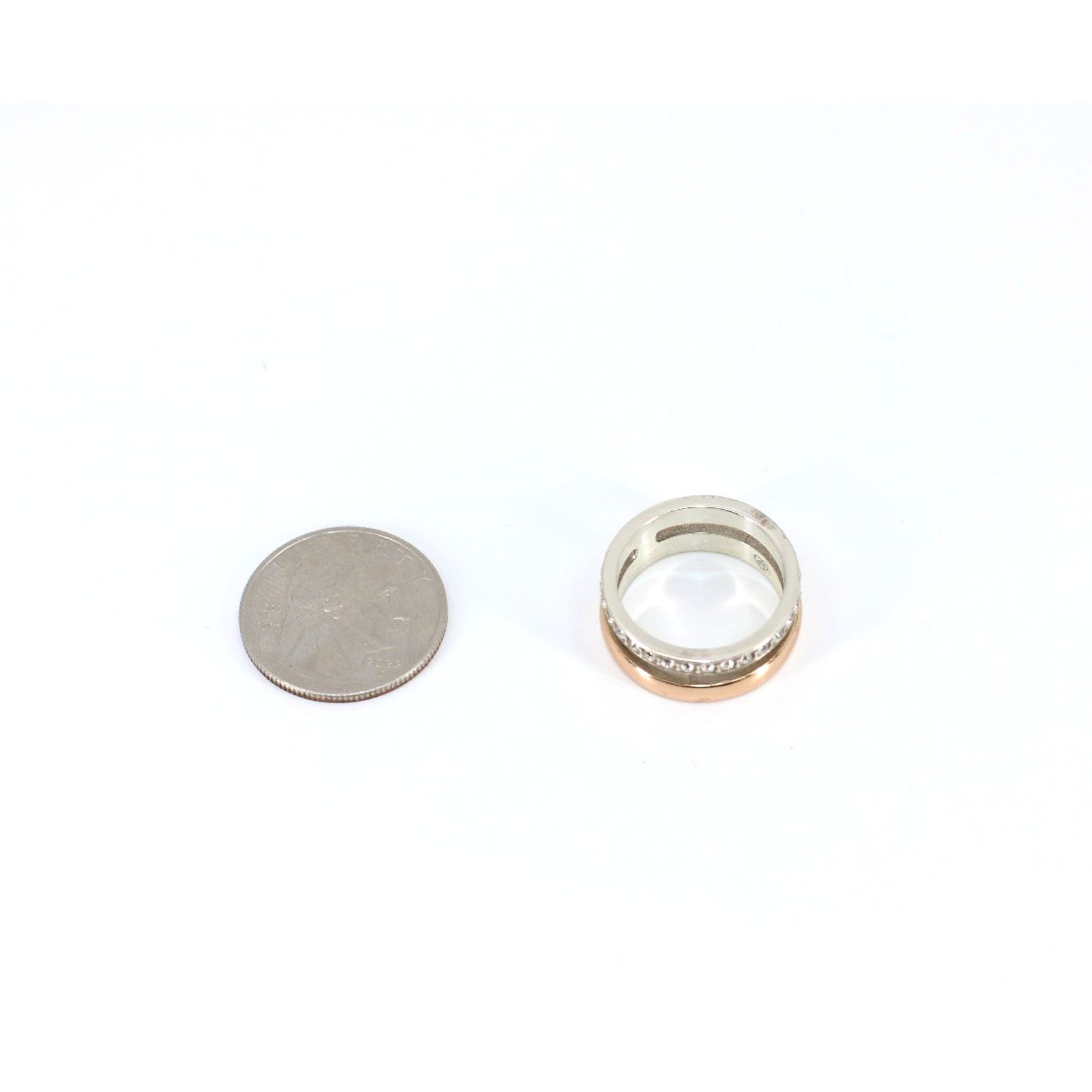 Brighton BRIGHTON Two-Tone Two-Piece Crystal Stacking Ring Set Size 9 Size ONE SIZE - 5 Thumbnail