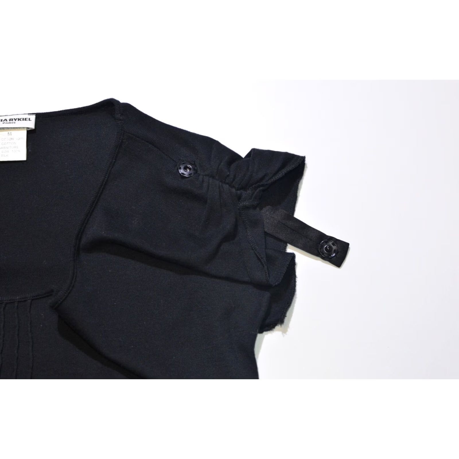 Vintage Wmns Sonia Rykiel Paris Designer Cotton Shirt Top Glitter Back Logo Size M Ladies Shirt Black ≈ Mens? Size M / US 6-8 / IT 42-44 - 3 Thumbnail