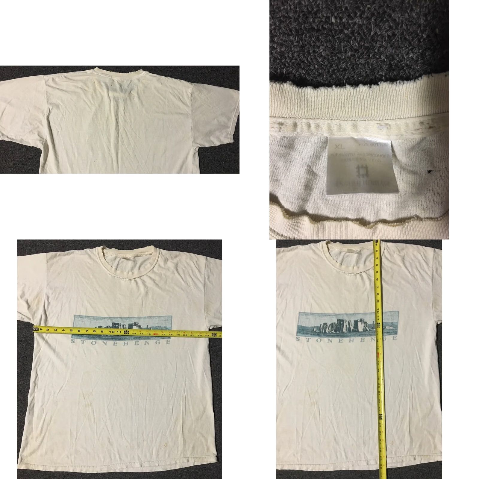 Thrasher VINTAGE Stonehenge Thrashed Faded Shirt XL England Heritage Concert 90s Punk Skate White Mens T-Shirt Size US XL / EU 56 / 4 - 8 Thumbnail