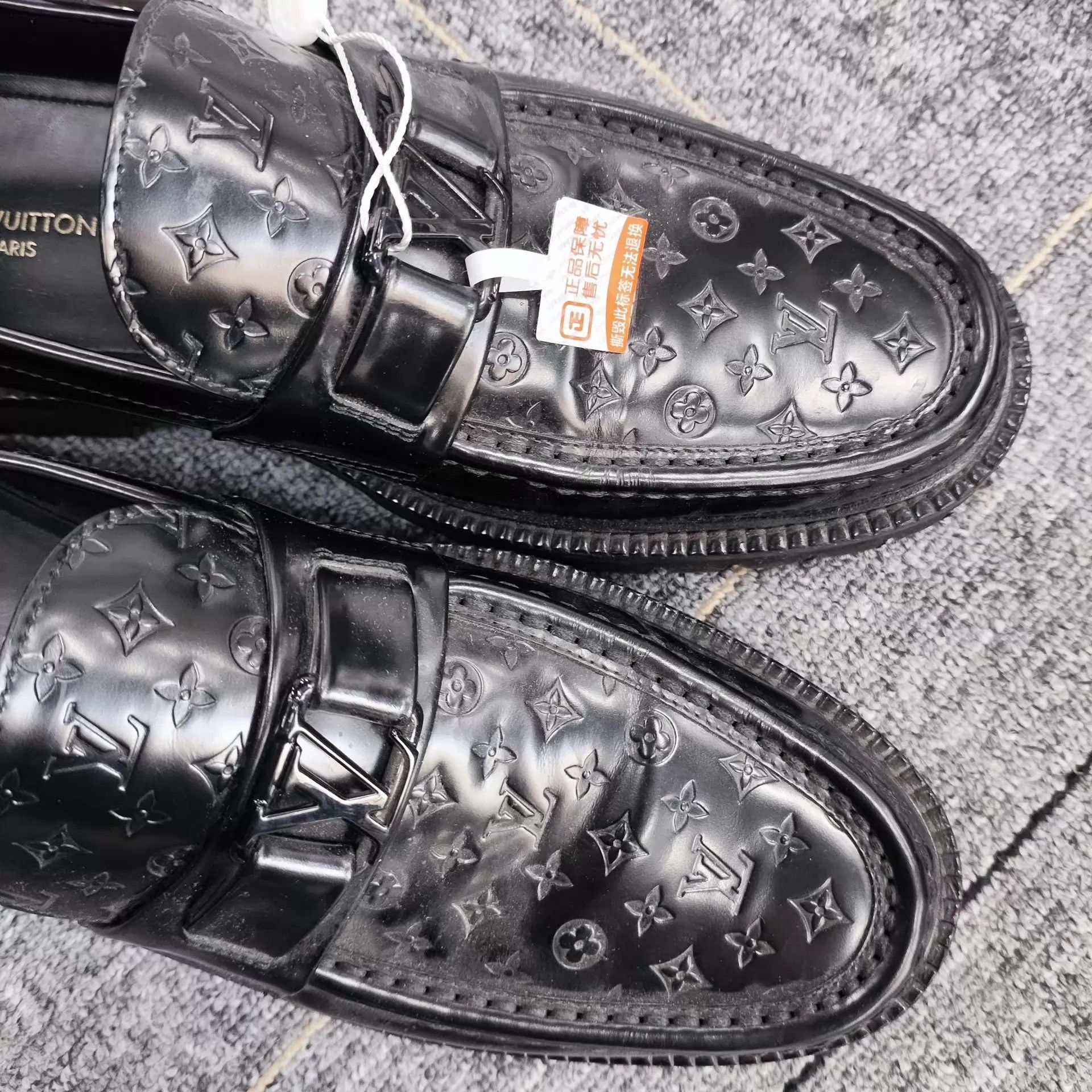 Louis Vuitton LV All-Over Print Leather Shoes US 7.5 Black Size US 7.5 / EU 40-41 - 5 Thumbnail