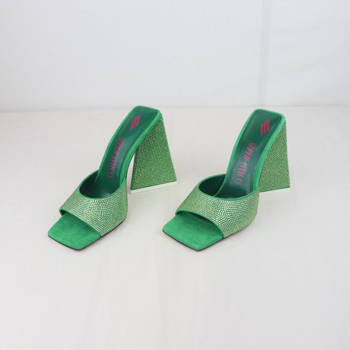 The Attico o1rshd1 Devon Mules In Emerald Size US 7 / IT 37 - 7 Thumbnail