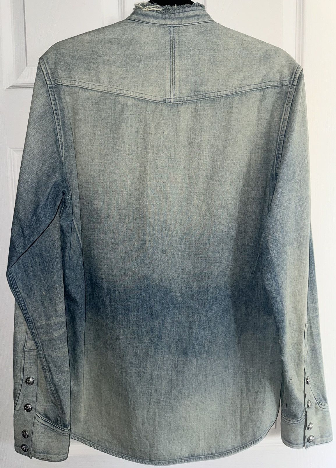 Balmain Balmain Distressed Denim Button-Up Size US M / EU 48-50 / 2 - 2 Thumbnail