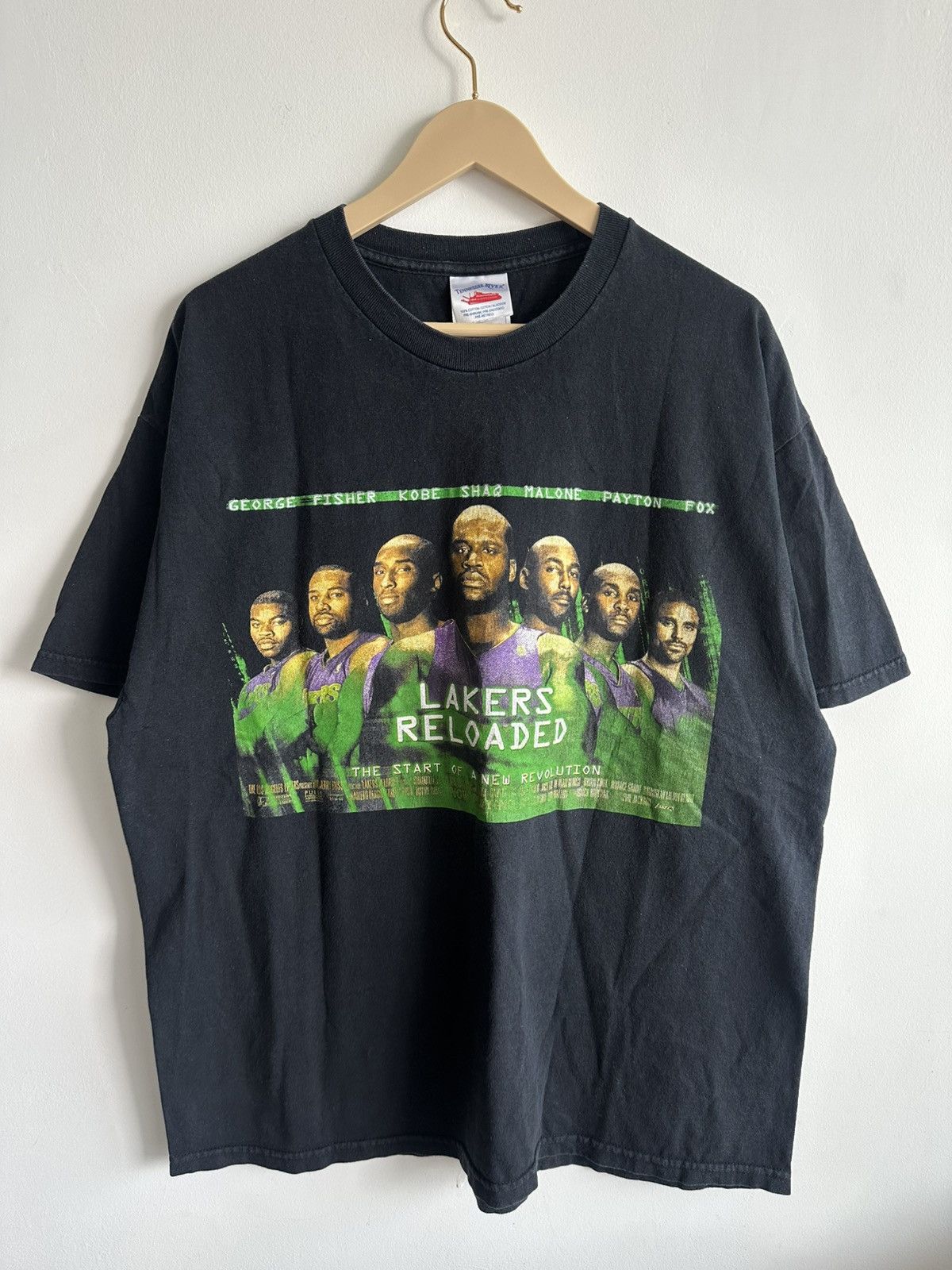 NBA × Vintage Vintage LA Lakers NBA The Matrix Reloaded Movie USA Raptees Size US XL / EU 56 / 4 - 2 Thumbnail