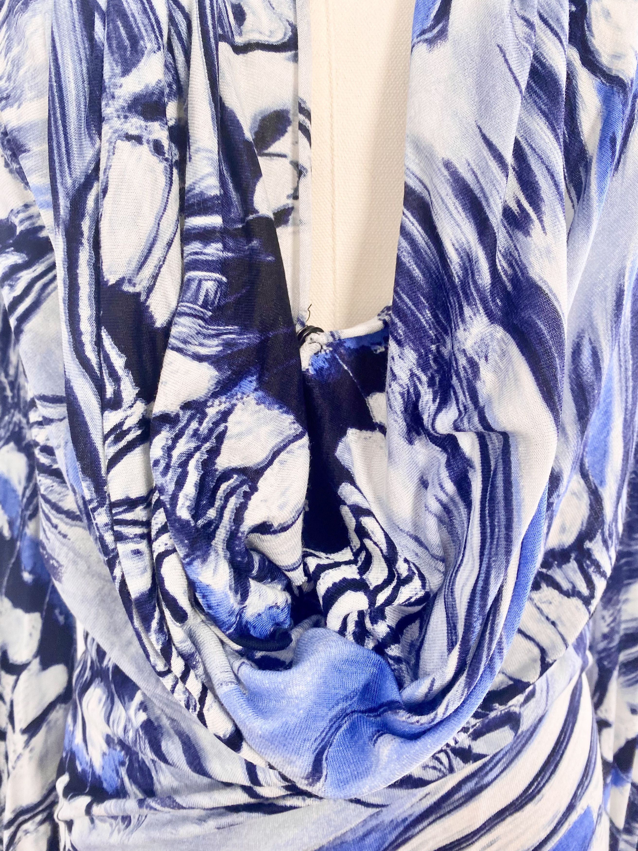 Jean Paul Gaultier Jean Paul Gaultier - Blue Psychedelic Marble Cowl Neck Dress Size M / US 6-8 / IT 42-44 - 14 Thumbnail