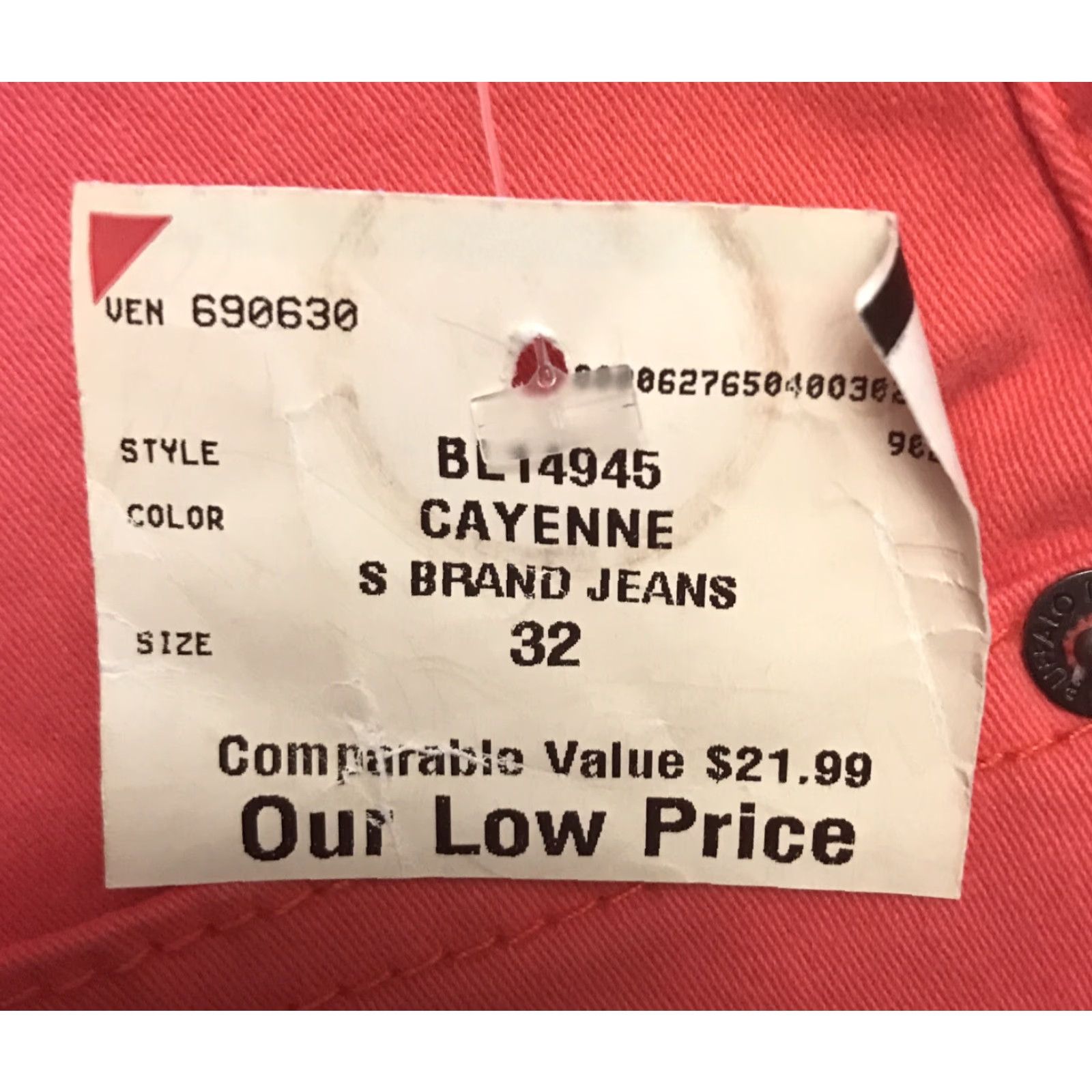 Buffalo David Bitton Buffalo by David Bitton Jeans Skinny Women 32 Regular Pink Coral Cayenne Stretch Comfort Size 24" / US 00 / IT 34 - 6 Thumbnail