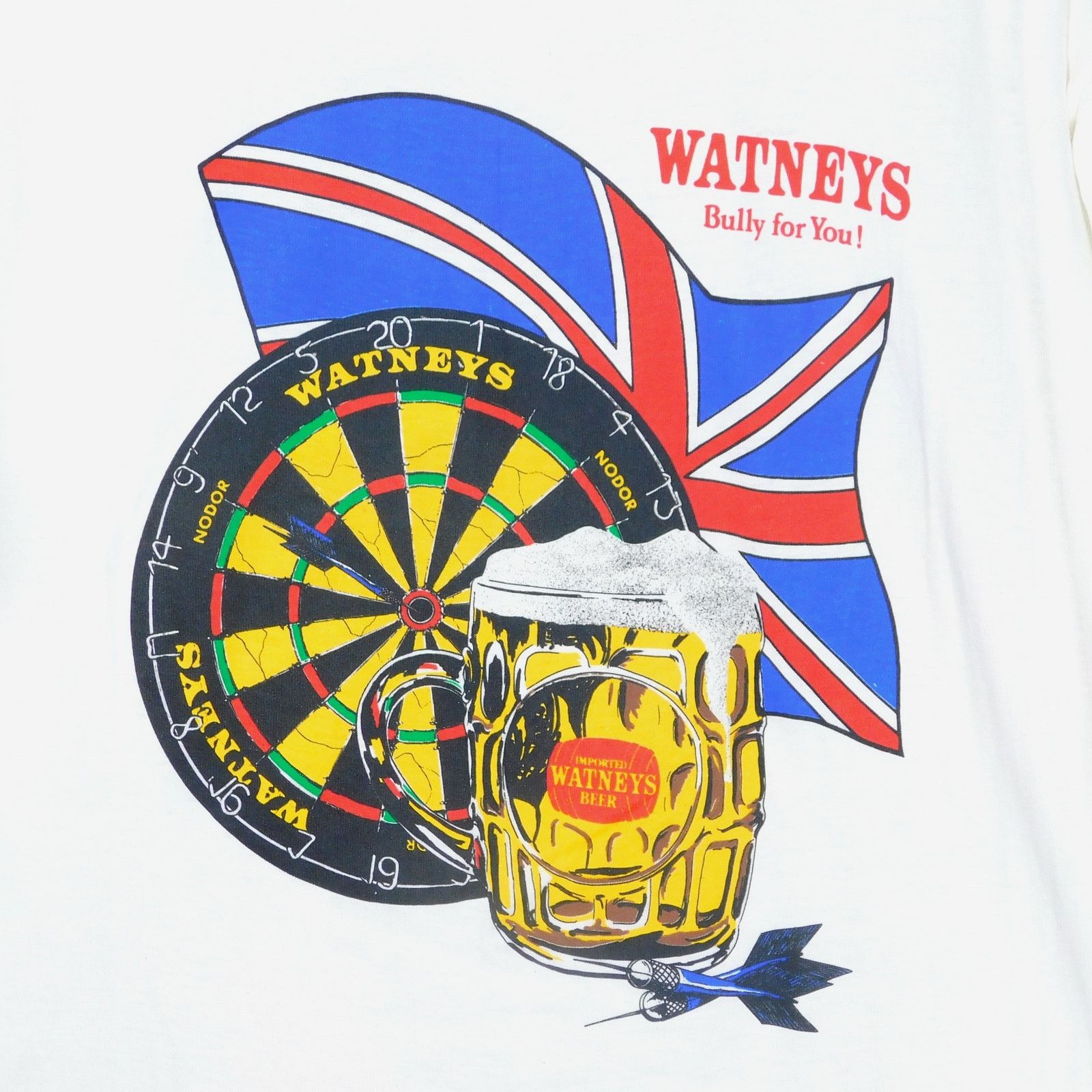 Hanes 90s Watneys Beer T Shirt Size XL Dartboard Flag Graphic Size US XL / EU 56 / 4 - 4 Thumbnail
