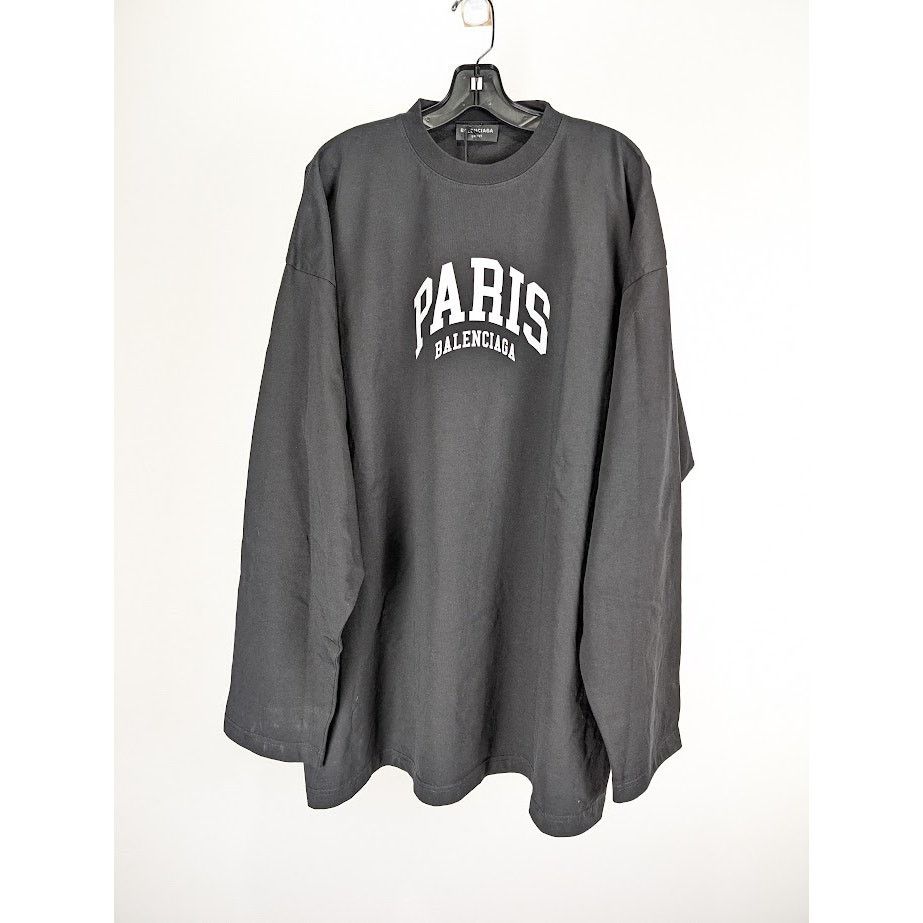 Balenciaga o1rshd1 Long Sleeve T-Shirt in Black Size US XL / EU 56 / 4 - 1 Thumbnail