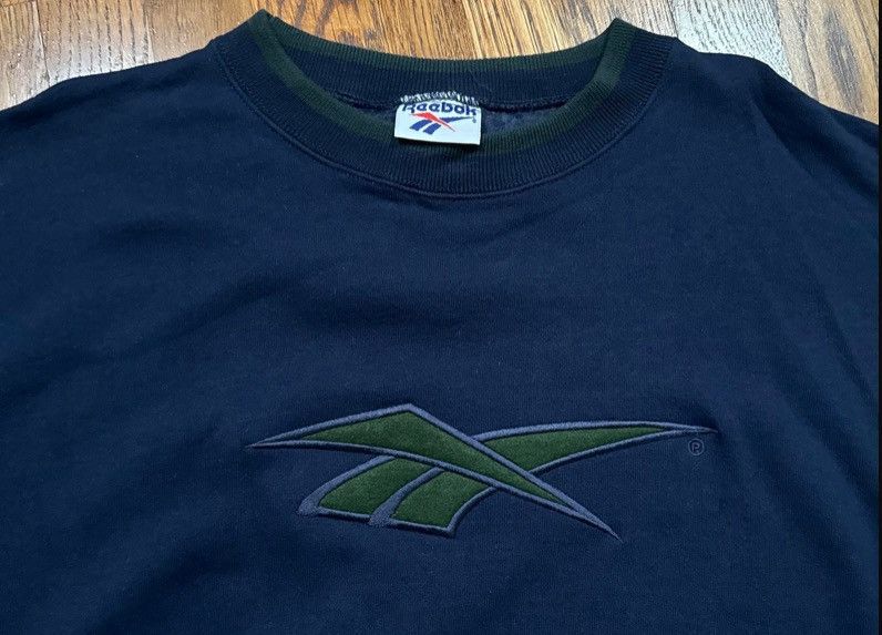 Reebok × Vintage Vintage Reebok Navy Crewneck Sweatshirt (Size XL) Size US XL / EU 56 / 4 - 2 Thumbnail