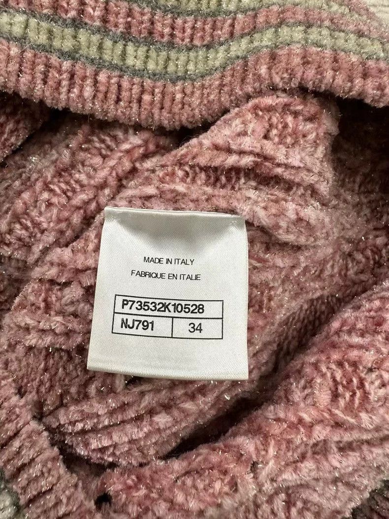 Chanel Chanel 22B pink V-neck velvet knit sweater Size XXS / US 00 / IT 34 - 5 Thumbnail