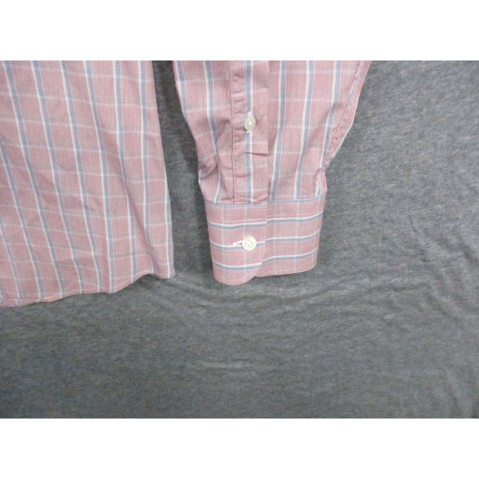 Z Zegna Z Zegna Dress Shirt Men Salmon Plaid Long Sleeve Stretch 41 / 16 Drop 8 Fit Size 42R - 4 Thumbnail