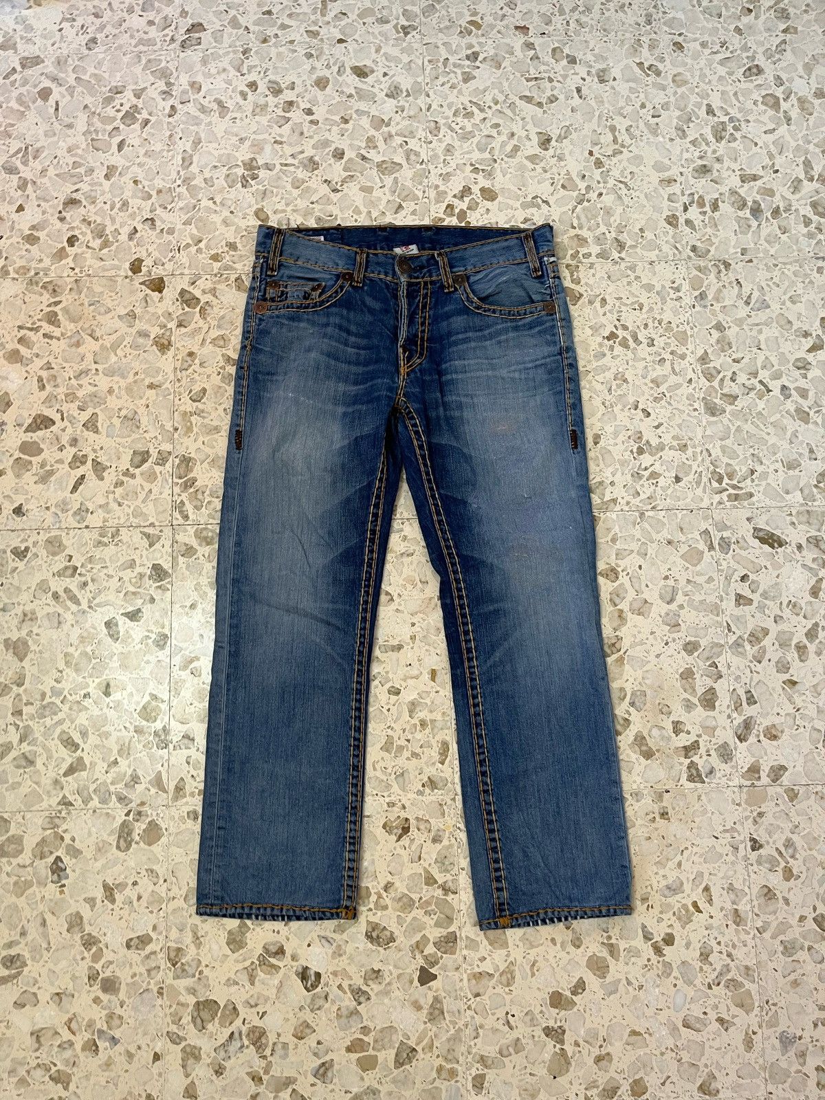 True Religion True Religion Vintage Y2k Blue Mustard Denim Jeans Pant Rare Size US 34 / EU 50 - 2 Thumbnail