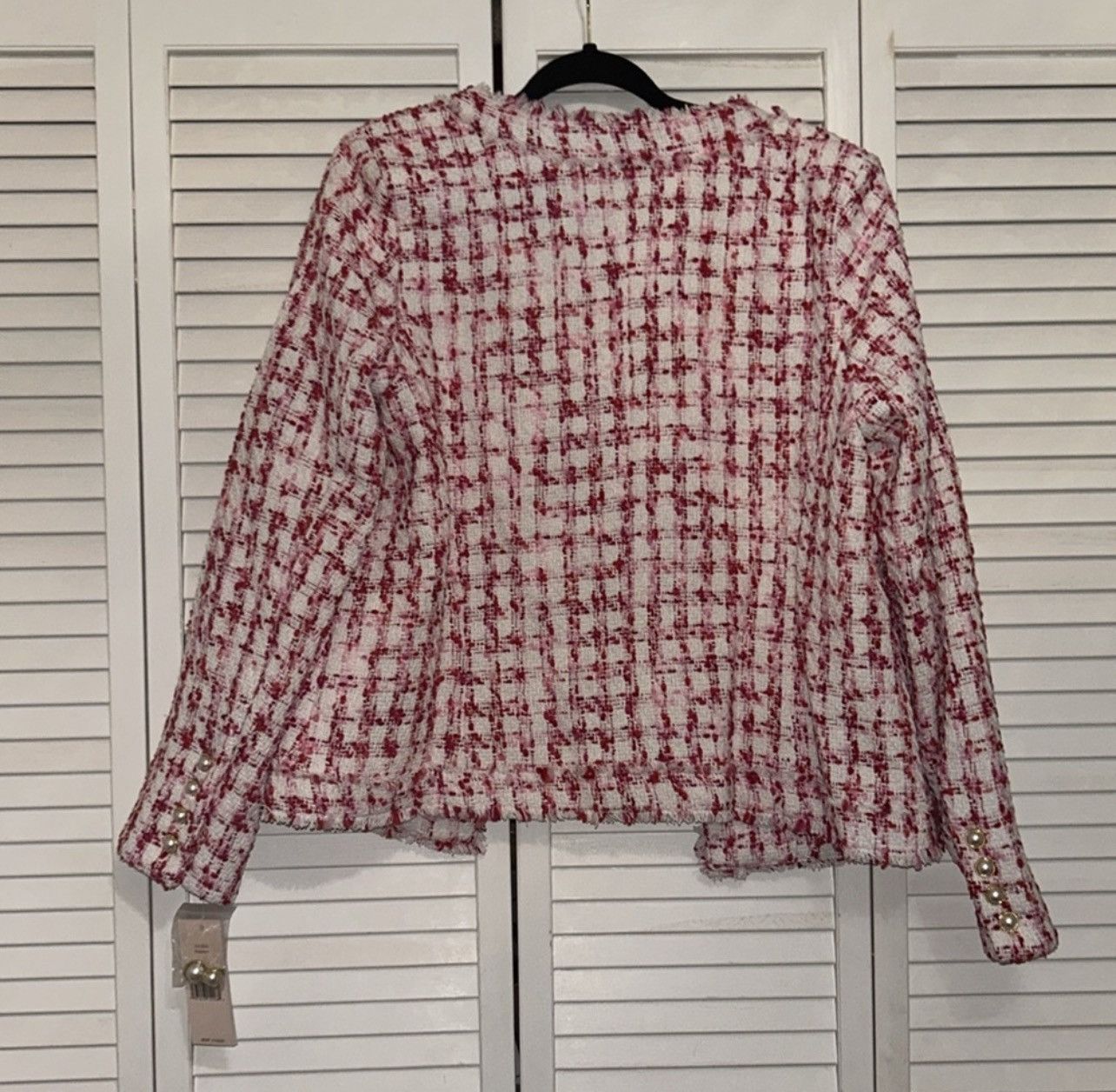 Nanette Lepore Nanette Lepore womens Dalston Boucle Pink Tweed Blazer - 14 Size XL / US 12-14 / IT 48-50 - 4 Thumbnail