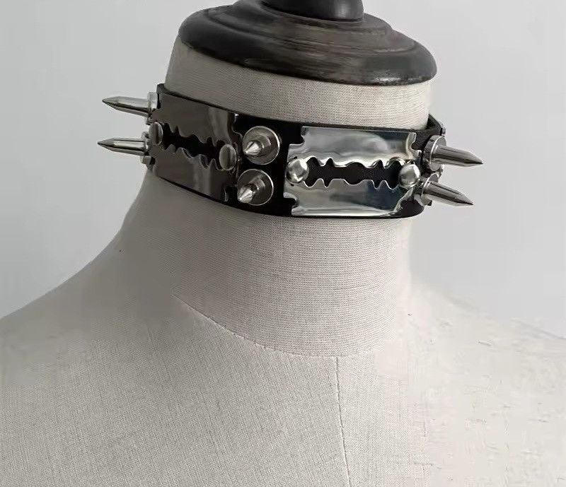 Leather × Metallica PU Leather Spiked Choker Adjustable Necklace Size ONE SIZE - 1 Thumbnail